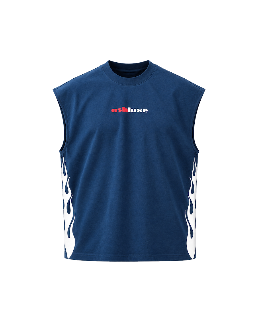 Flame Tank Top Blue