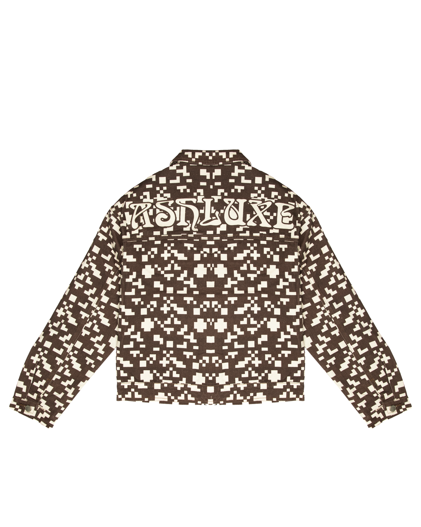 Ashluxe Pixel Denim Jacket Brown