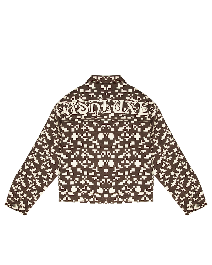 Ashluxe Pixel Denim Jacket Brown