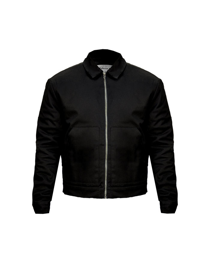 Ashluxe Zip Up Denim Jacket Black