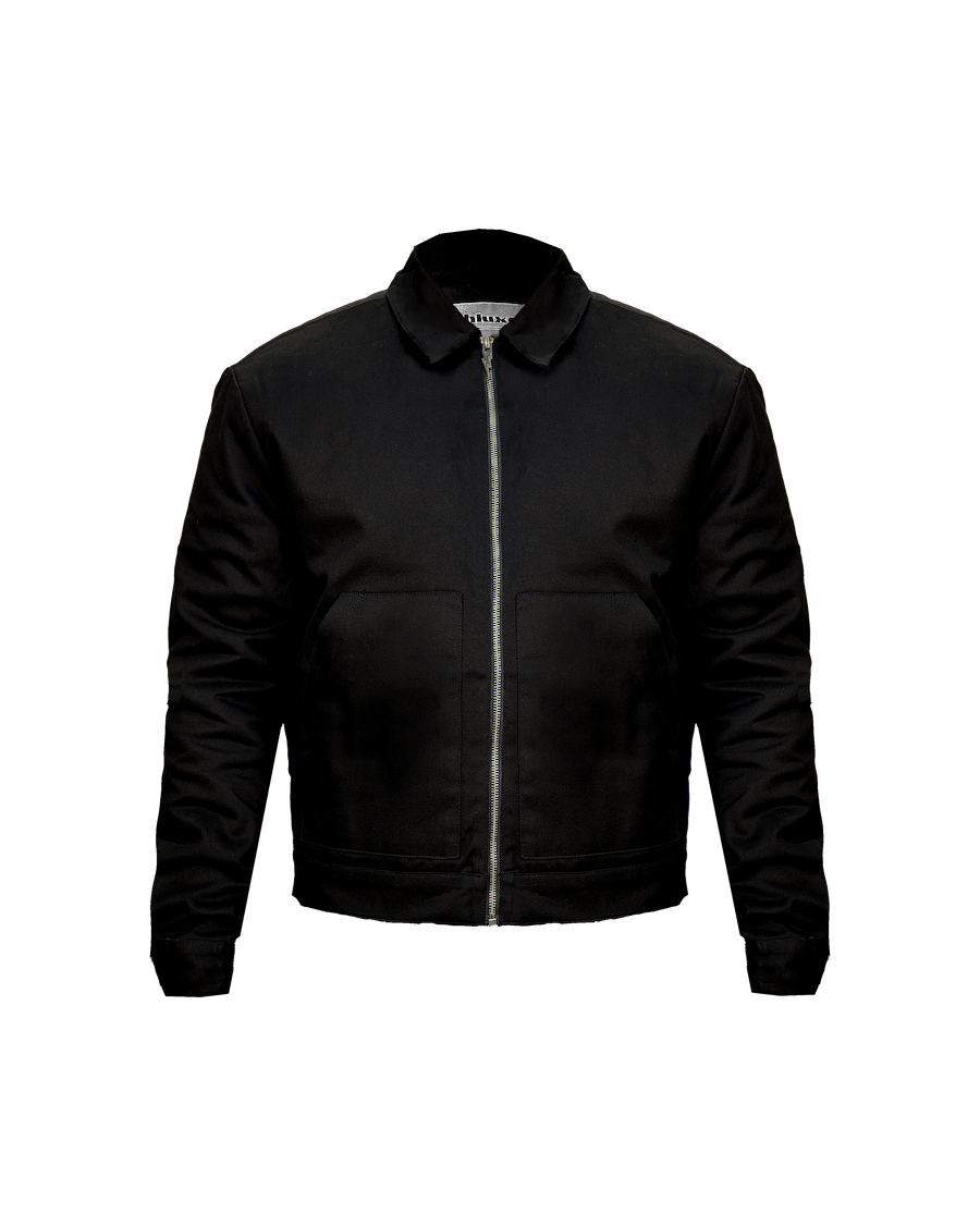 Ashluxe Zip Up Denim Jacket Black