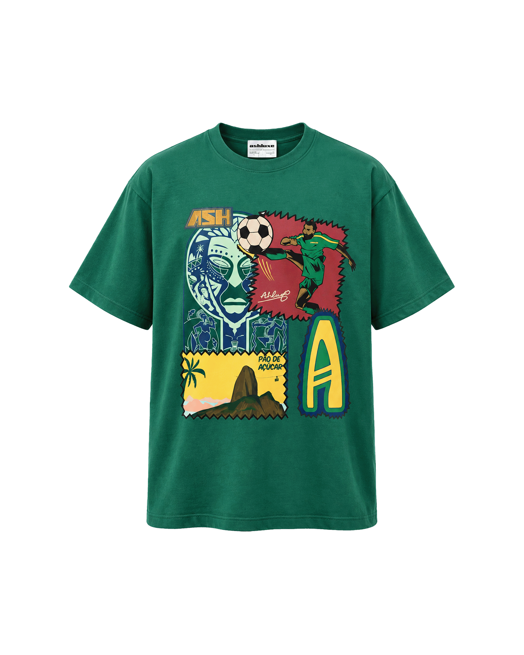 Ashluxe Ngn X Bra Collage T-Shirt Green