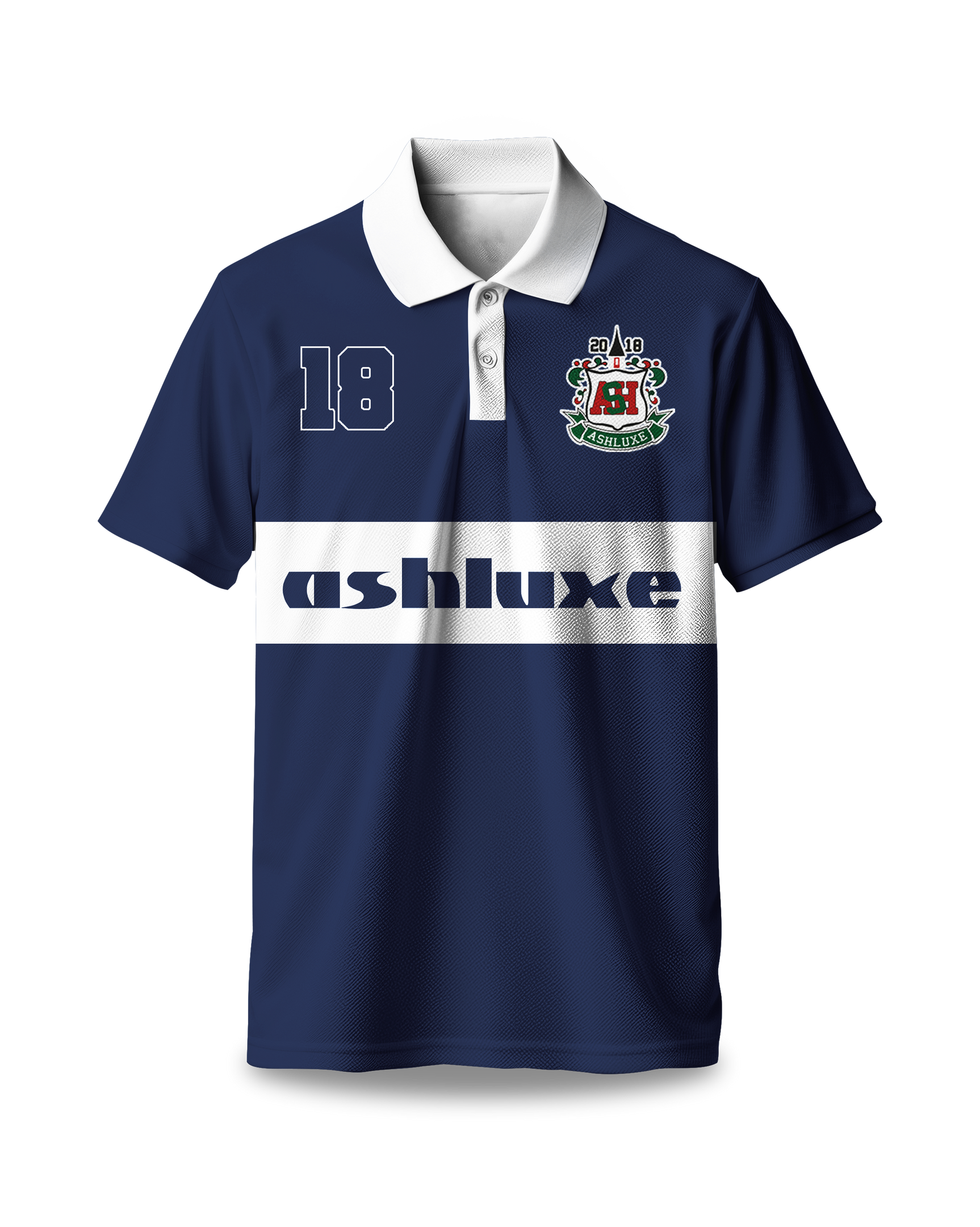 Ashluxe Crest Logo Polo Blue