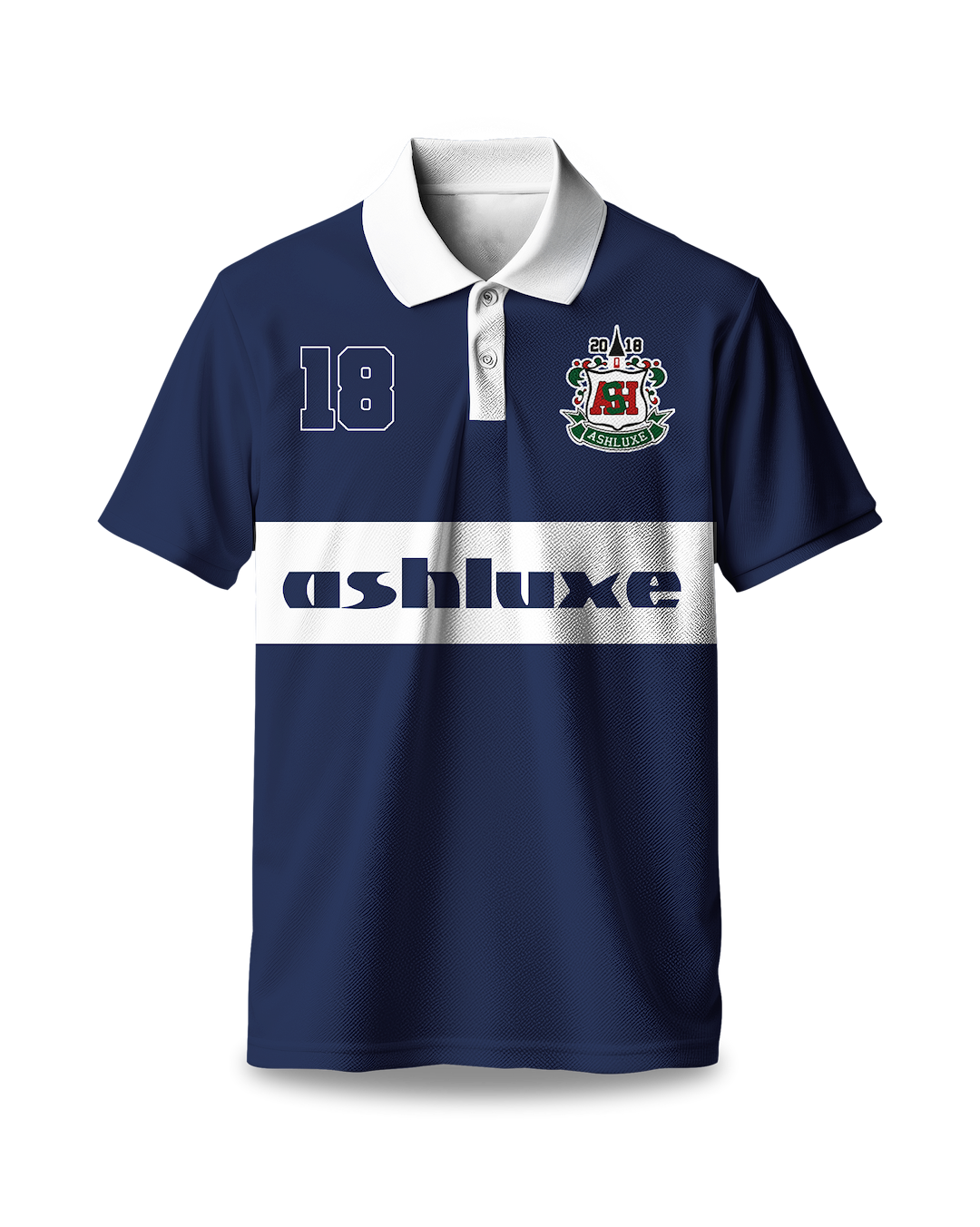 Ashluxe Crest Logo Polo Blue