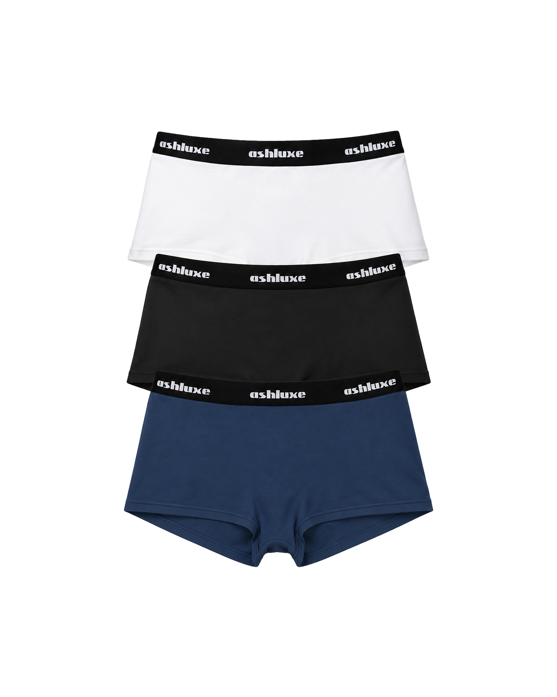 Ashluxe 3 in 1 Female Briefs - White Navy Black