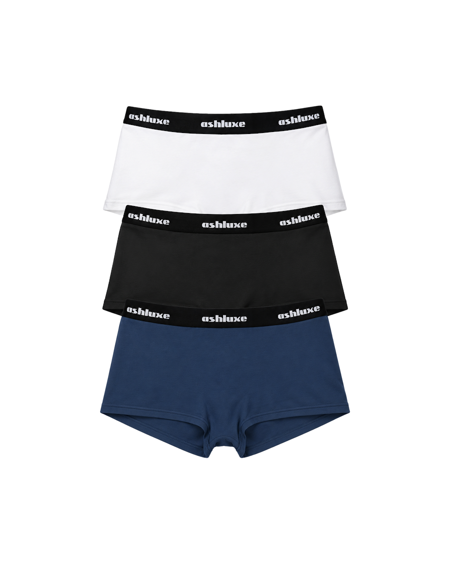 Ashluxe 3 in 1 Female Briefs - White Navy Black