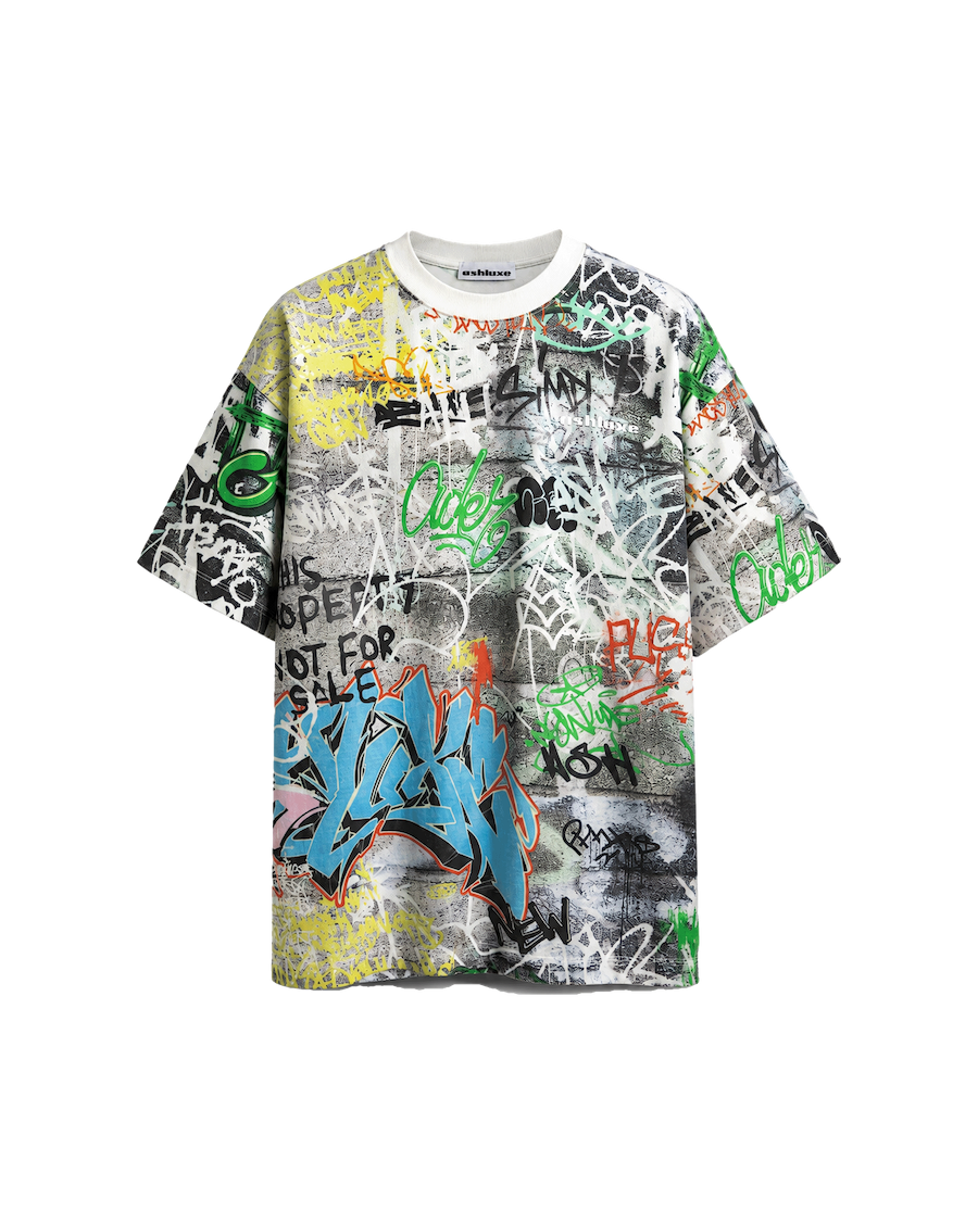 Ashluxe Wall Graffiti T-Shirt White