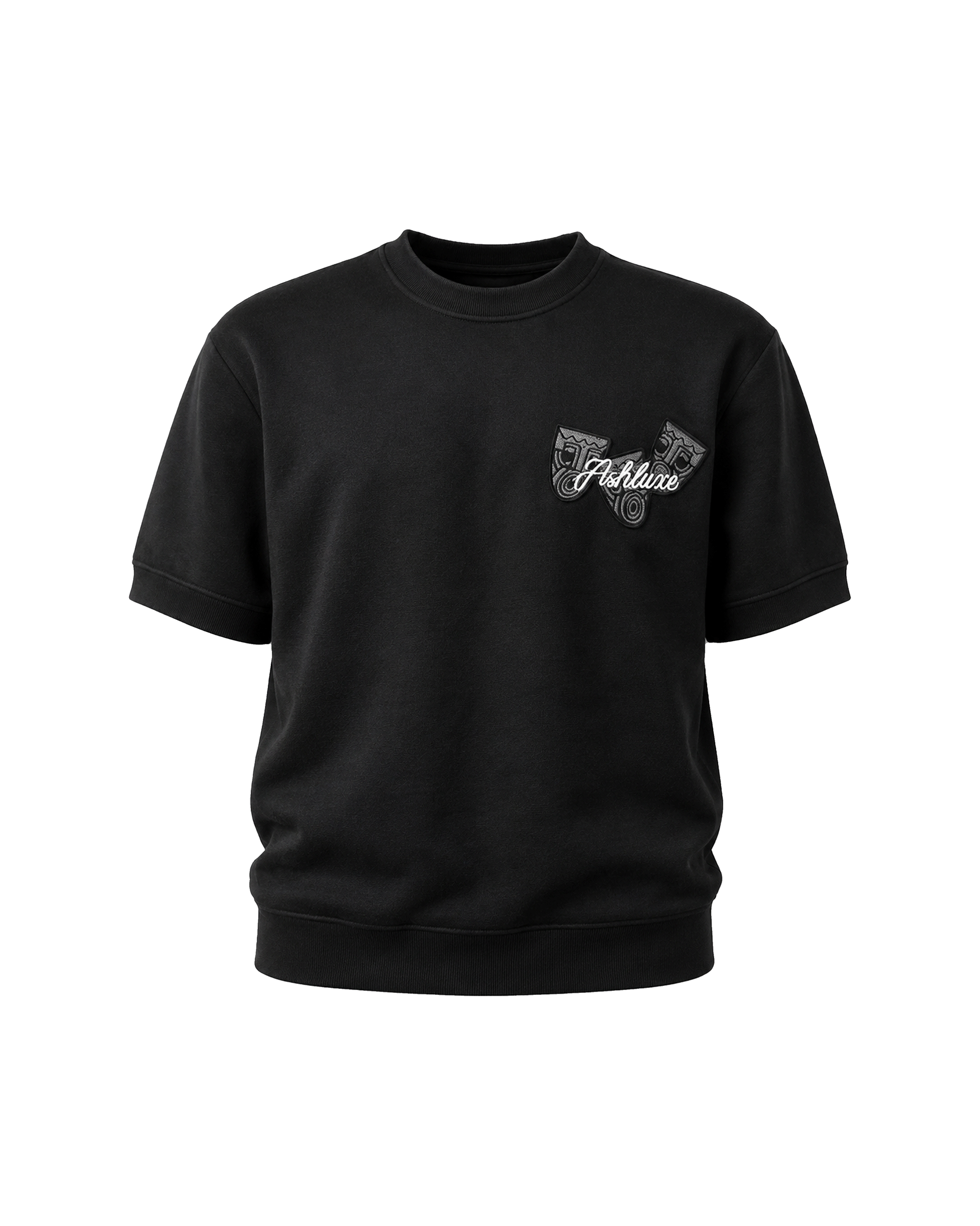 Ashluxe Ribbed Mask Badge Tees - Black