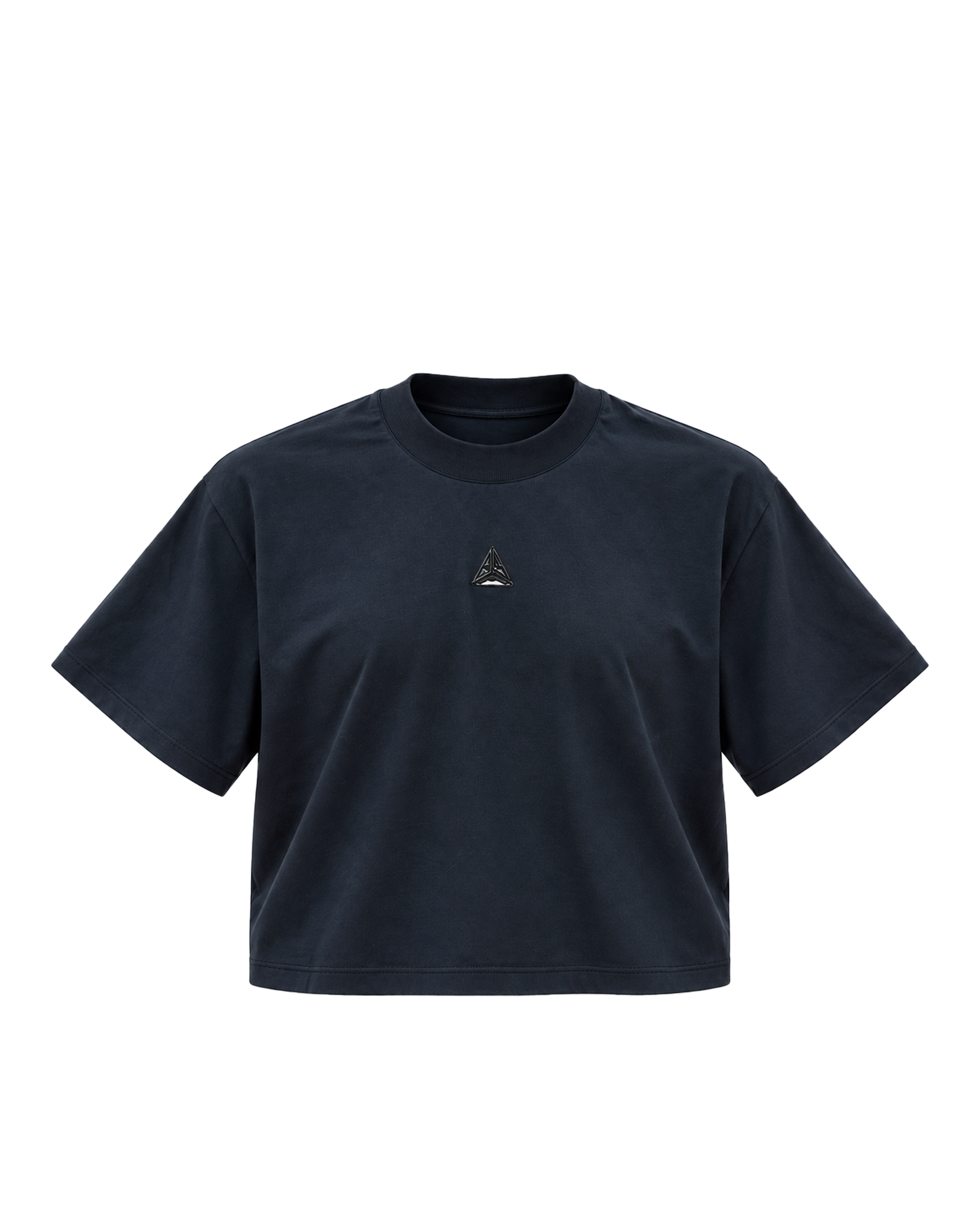 Metallic Logo Cropped T-shirt Black