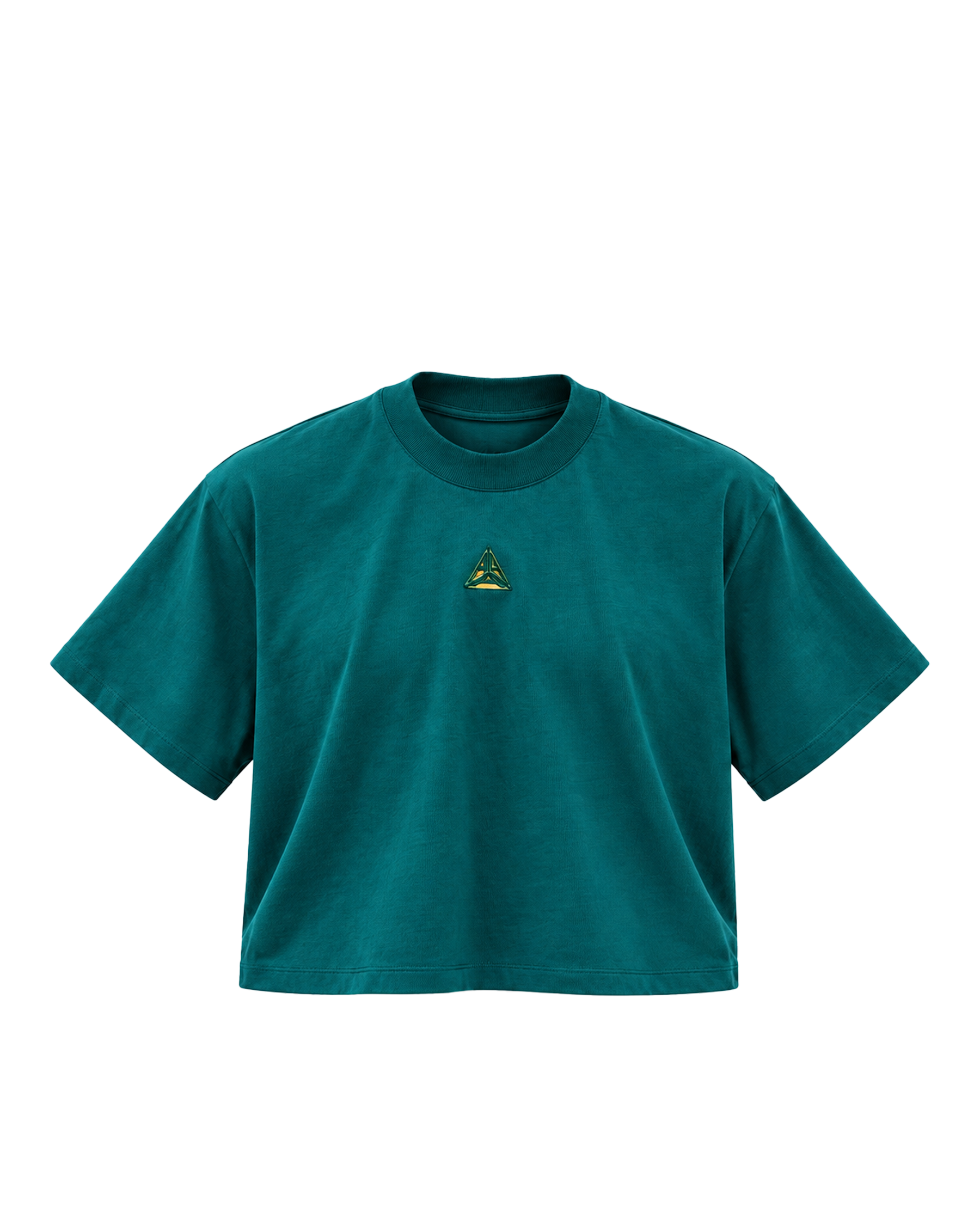 Metallic Logo Cropped T-Shirt Green