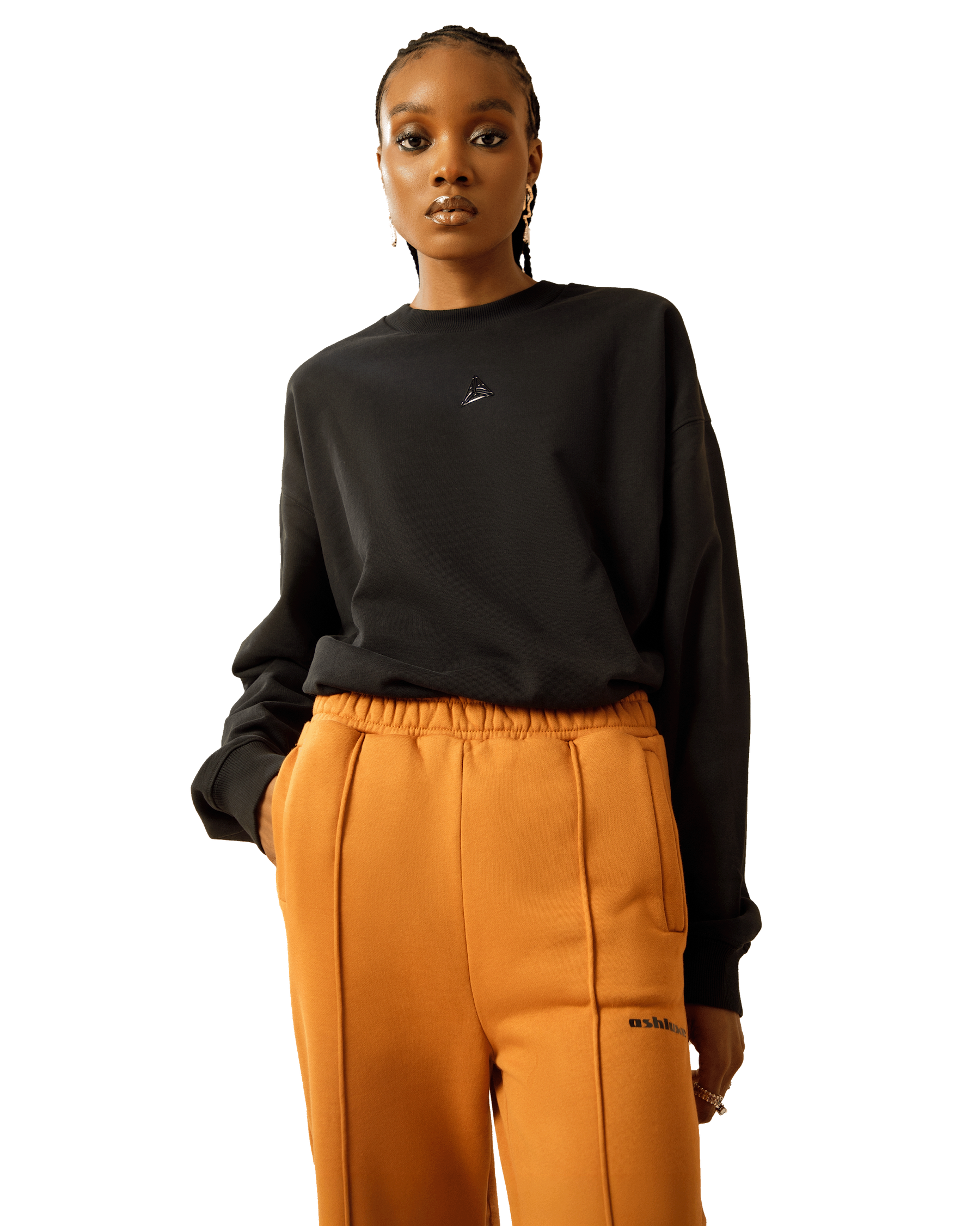 Metallic Small Logo Sweatshirt Black