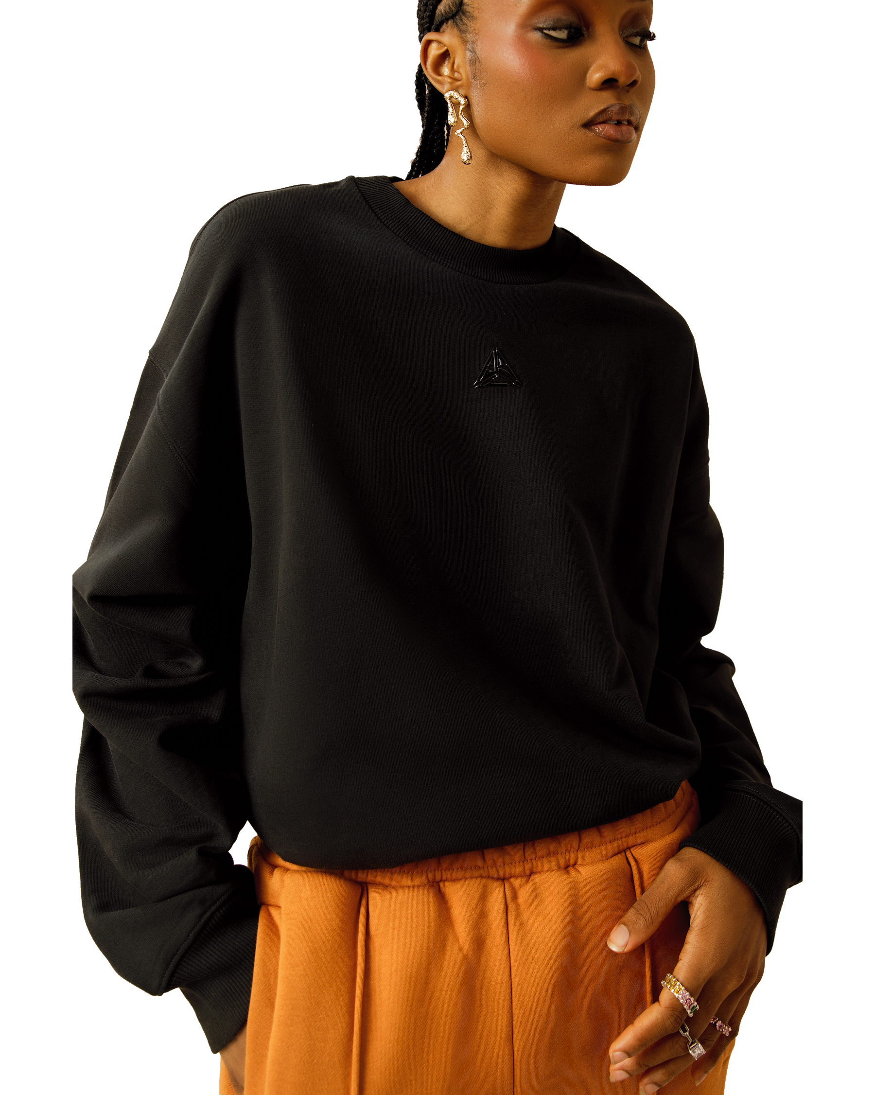 Metallic Small Logo Sweatshirt Black