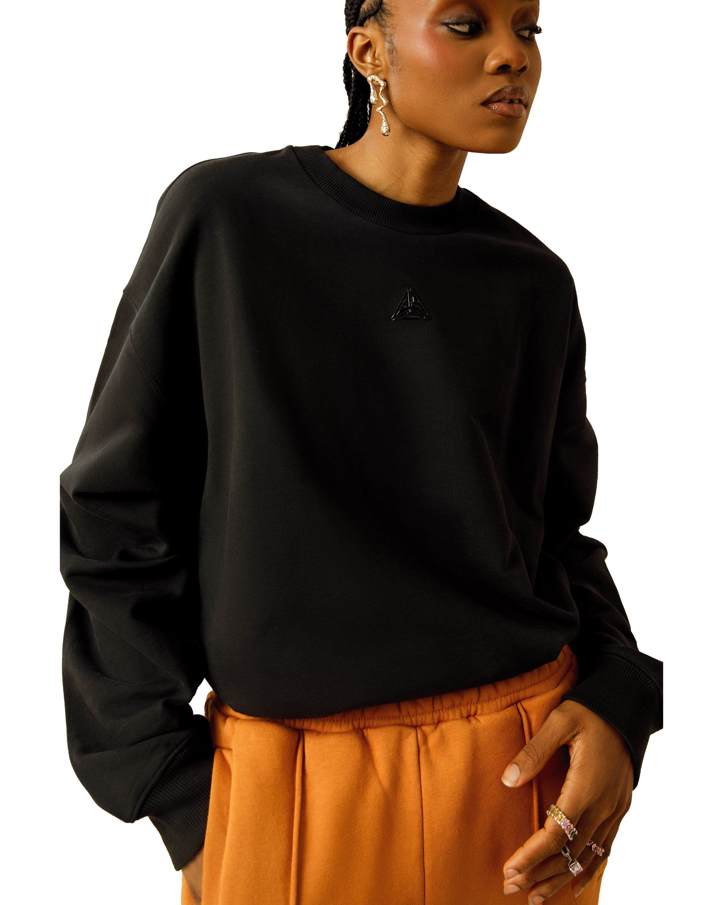 Metallic Small Logo Sweatshirt Black