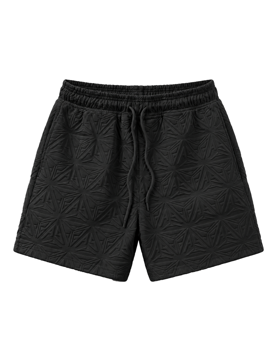 Monogram Plush Jersey Long Shorts Black