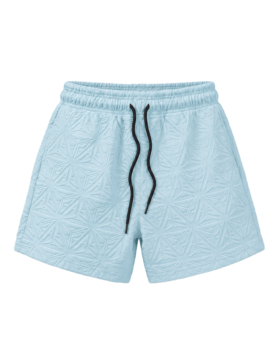 Monogram Plush Jersey Long Shorts Blue