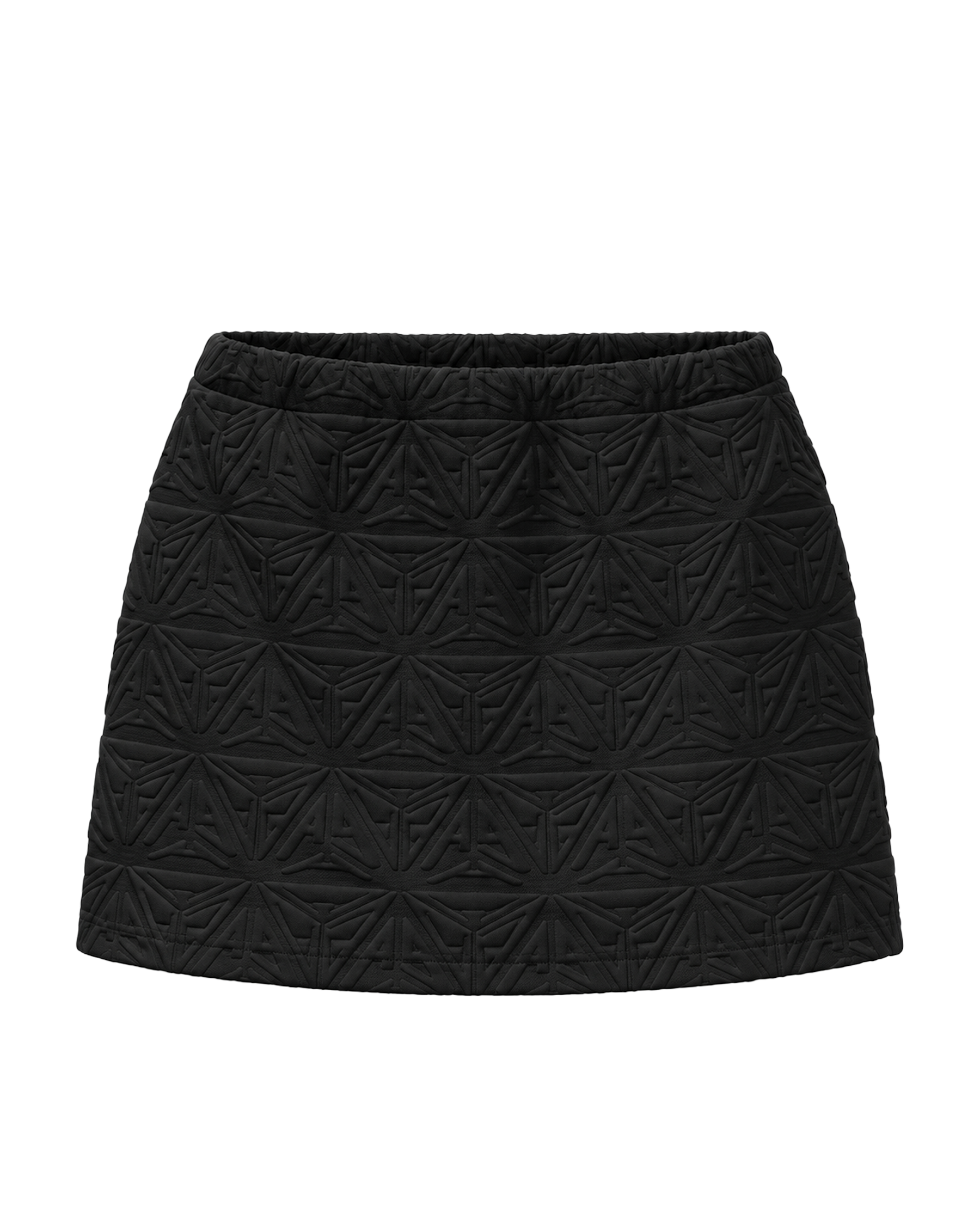 Monogram Plush A Line Mini Skirt Black