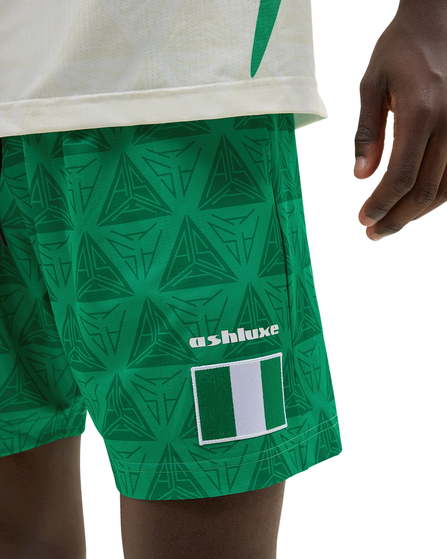 Nigeria X Brazil Football Shorts Green