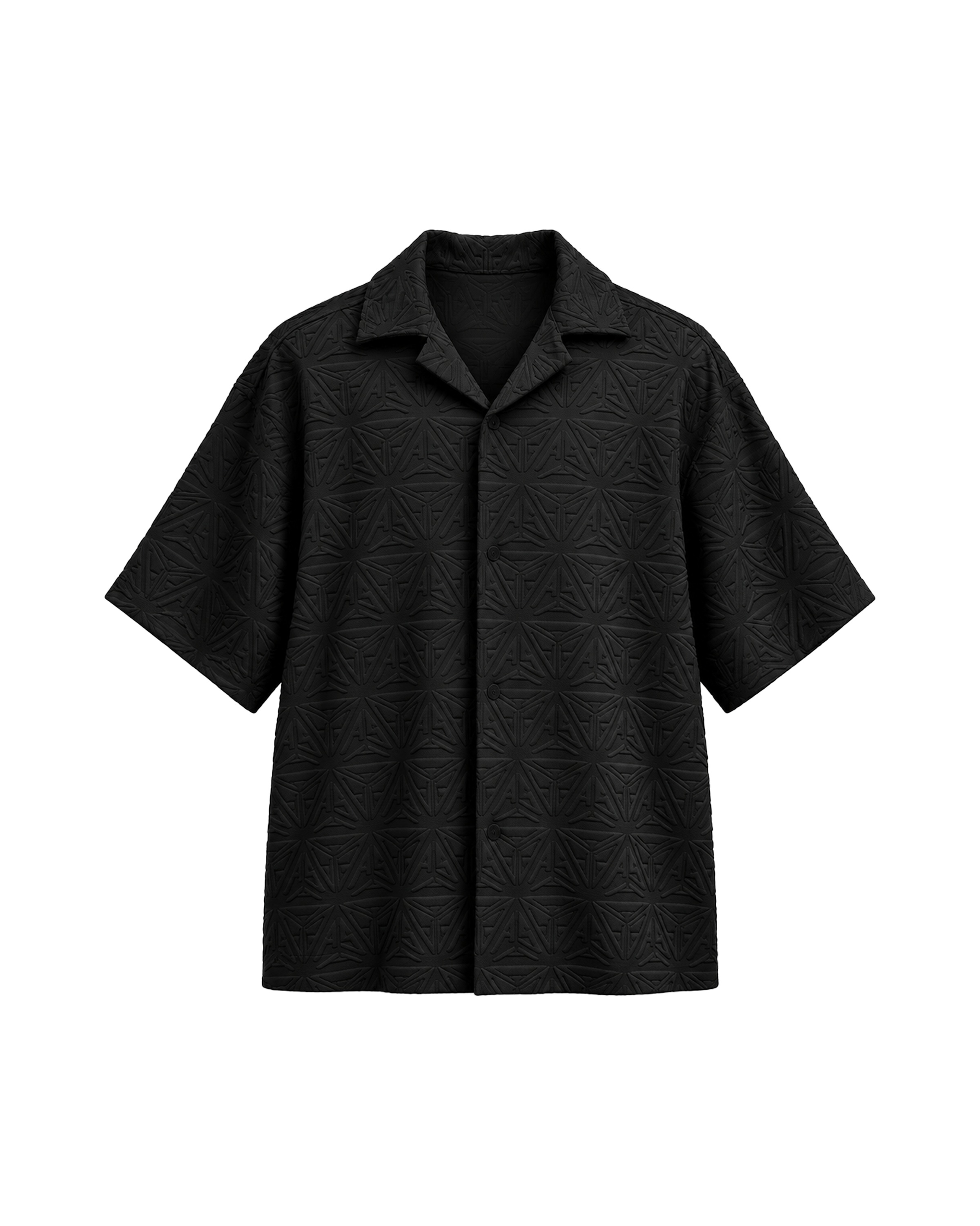 Monogram Plush Jersey Bowling Shirt Black