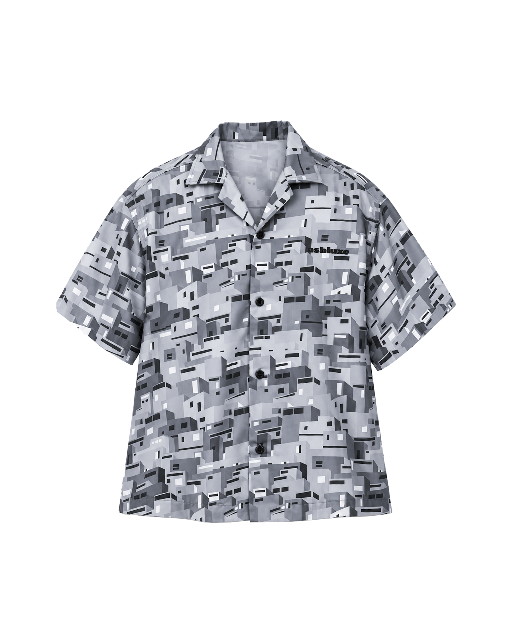 Urban Mosaic Print Swim Shirt