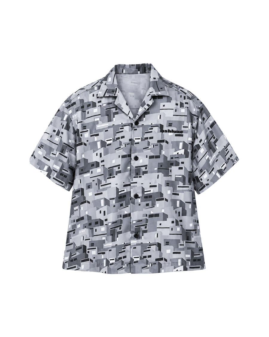 Urban Mosaic Print Swim Shirt
