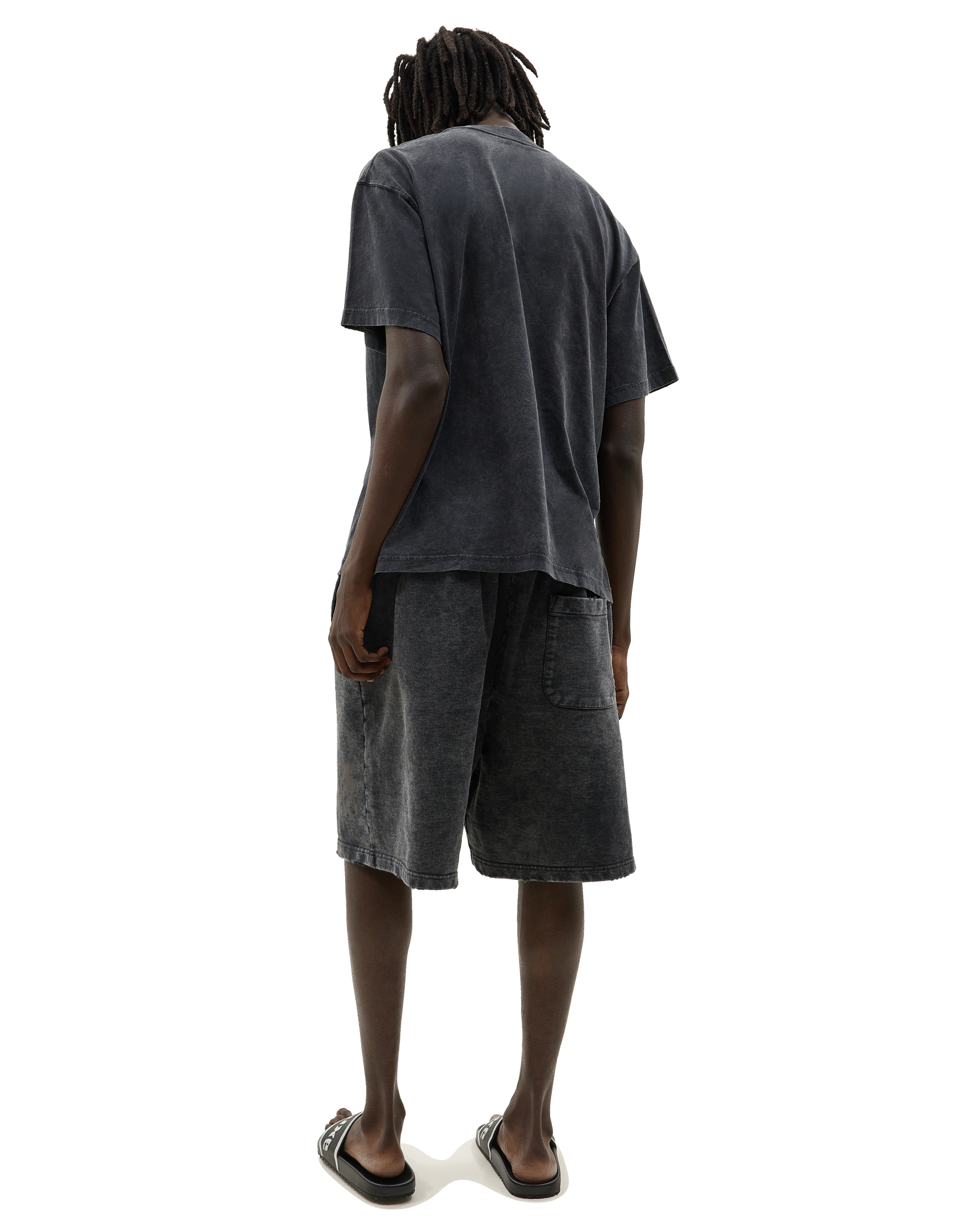 Ashluxe Vintage Acid Wash Shorts Black