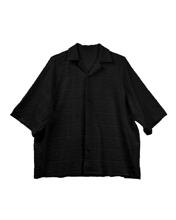 Monogram Plush Jersey Bowling Shirt Black