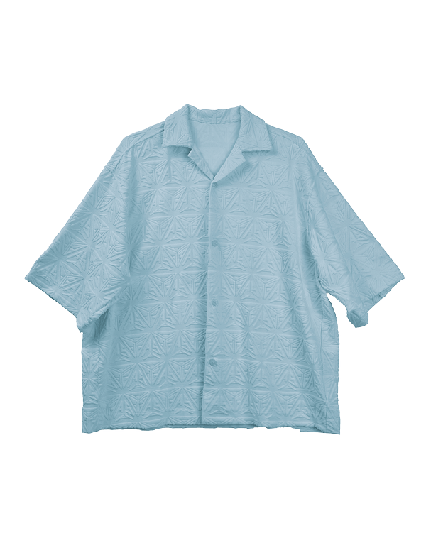 Monogram Plush Jersey Bowling Shirt Blue
