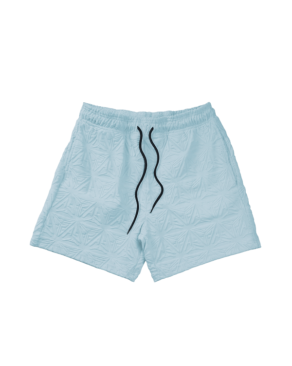 Monogram Plush Jersey Long Shorts Blue