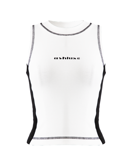 Ashluxe Threaded Tank Top White Black