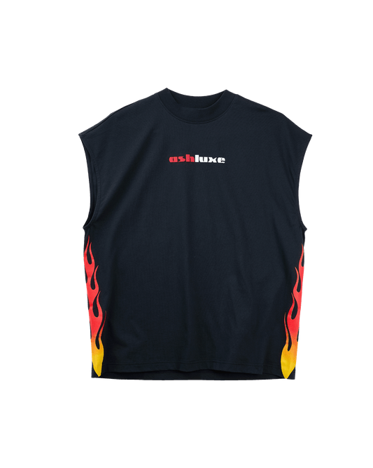Flame Tank Top Black