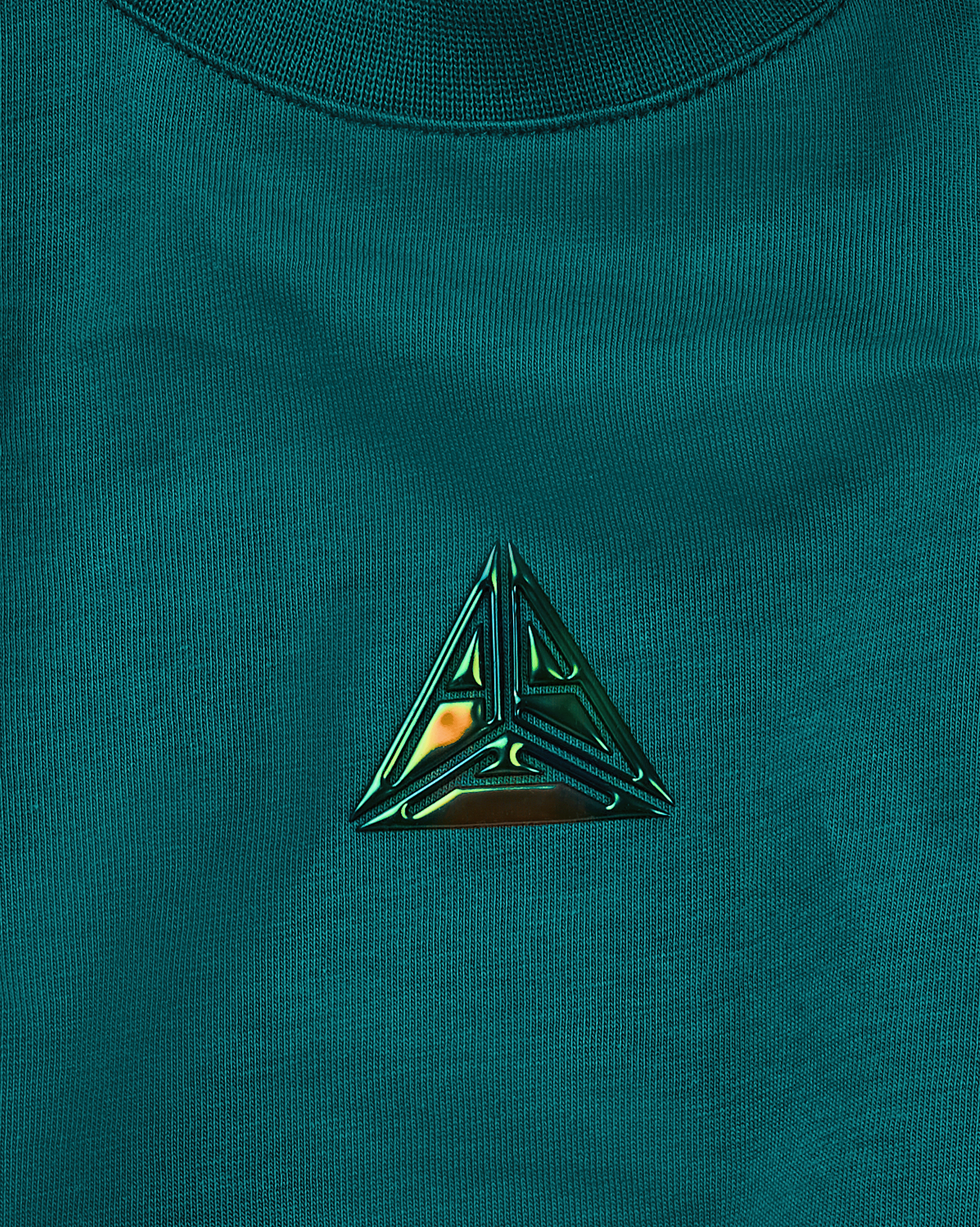 Metallic Logo Cropped T-Shirt Green