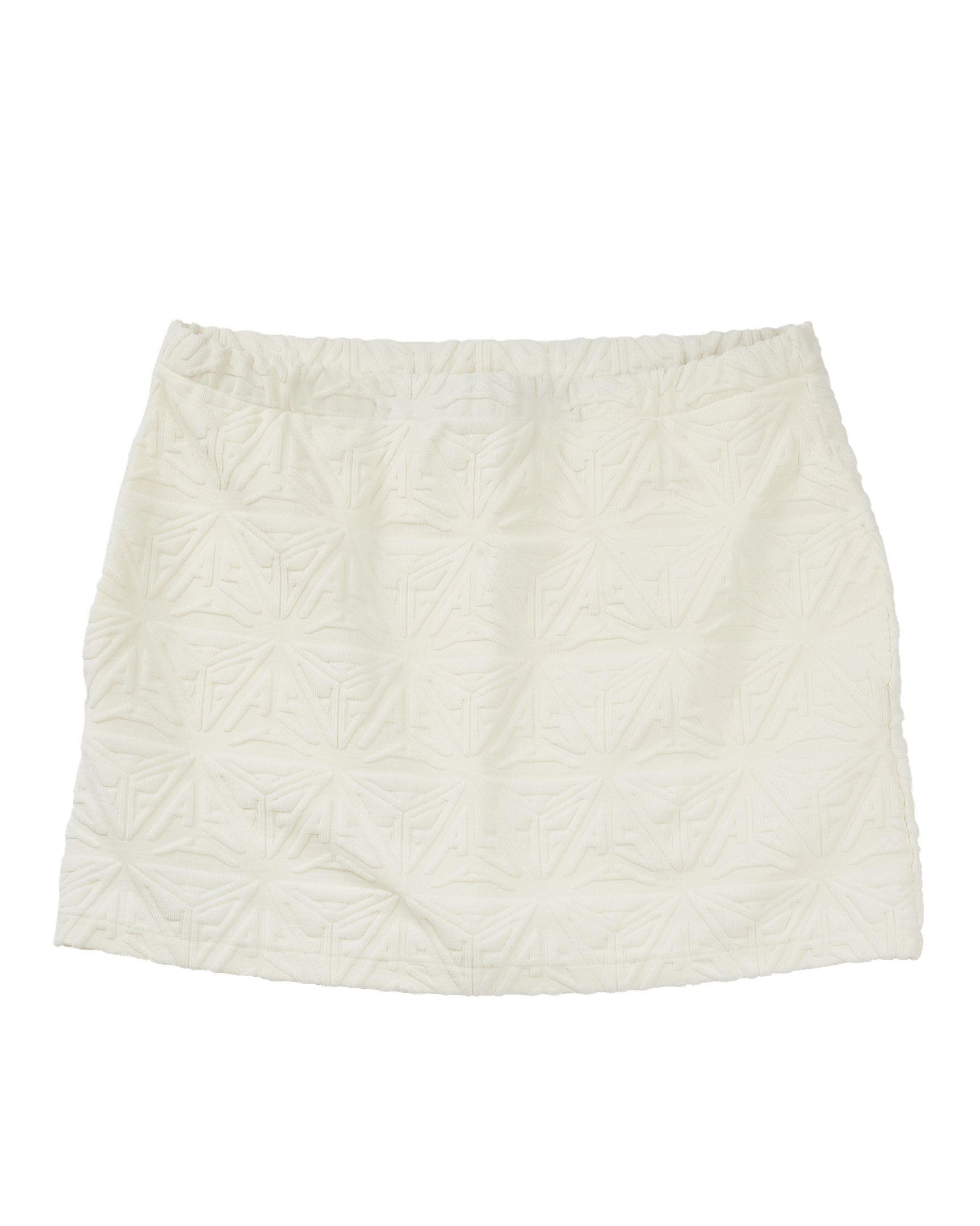 Monogram Plush  A Line Mini Skirt White