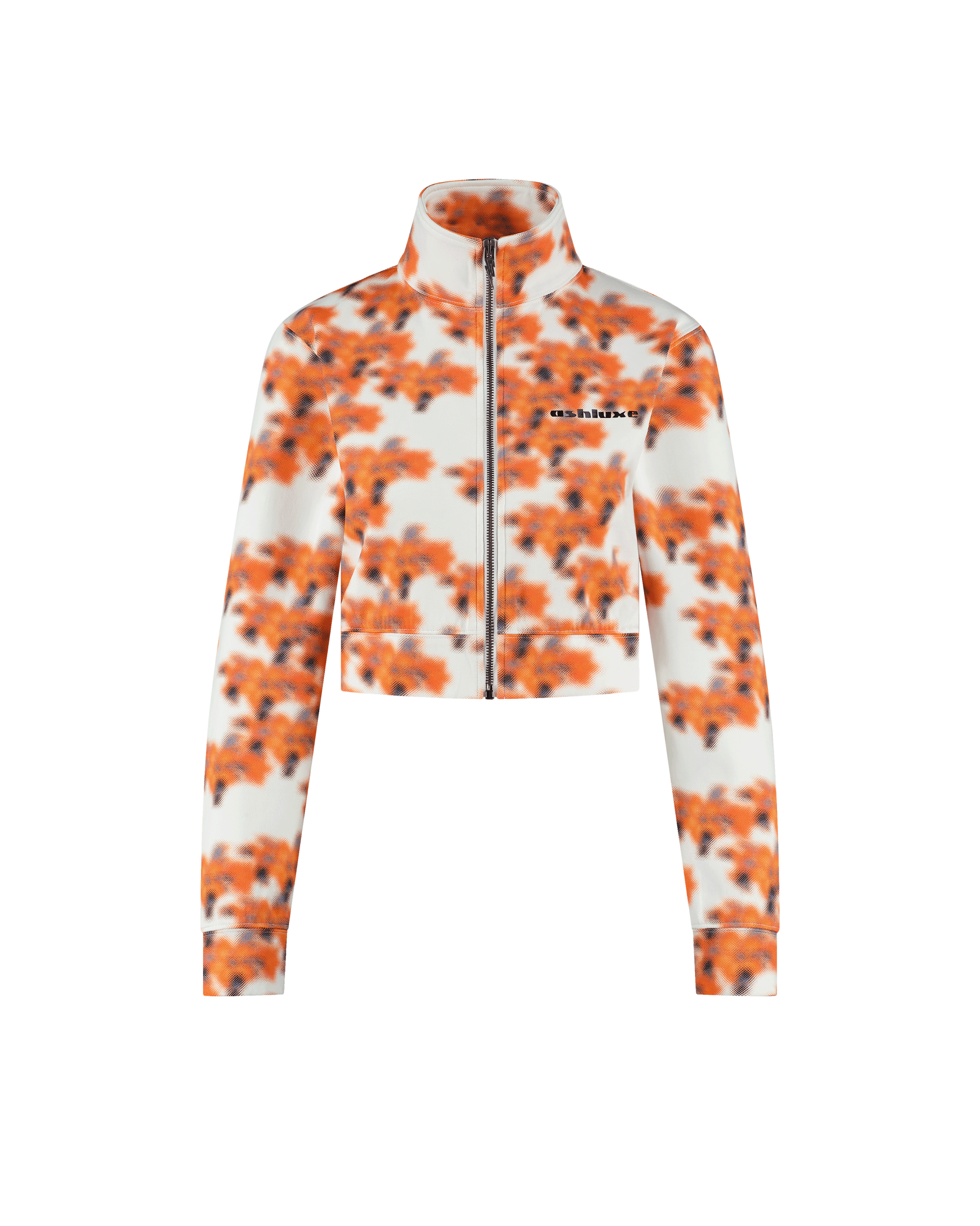 Ashluxe Female Printed Track Jacket - Flowery Orange