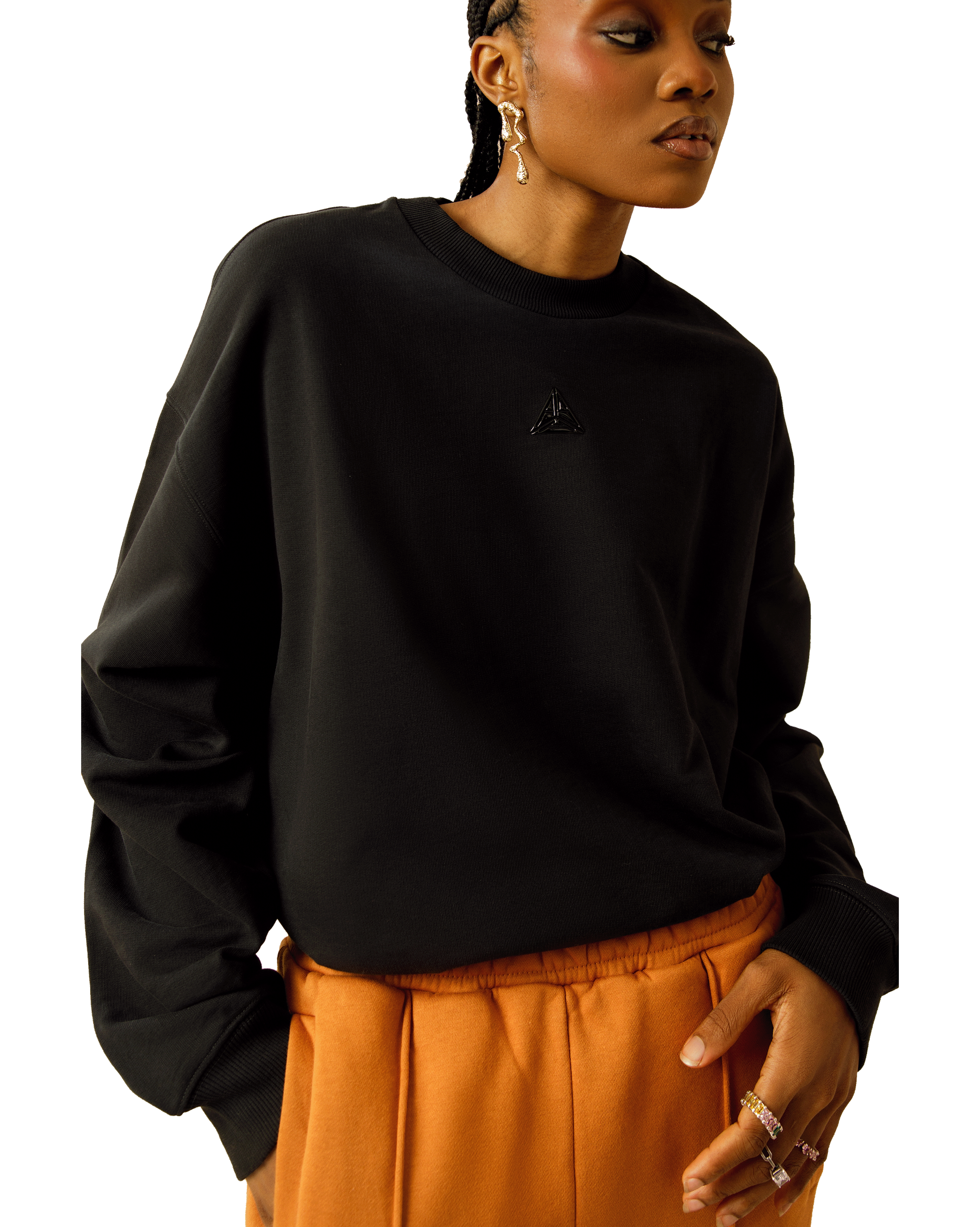 Metallic Small Logo Sweatshirt Black