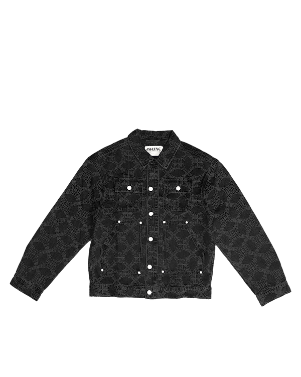 Ashluxe Monogram Denim Jacket Black
