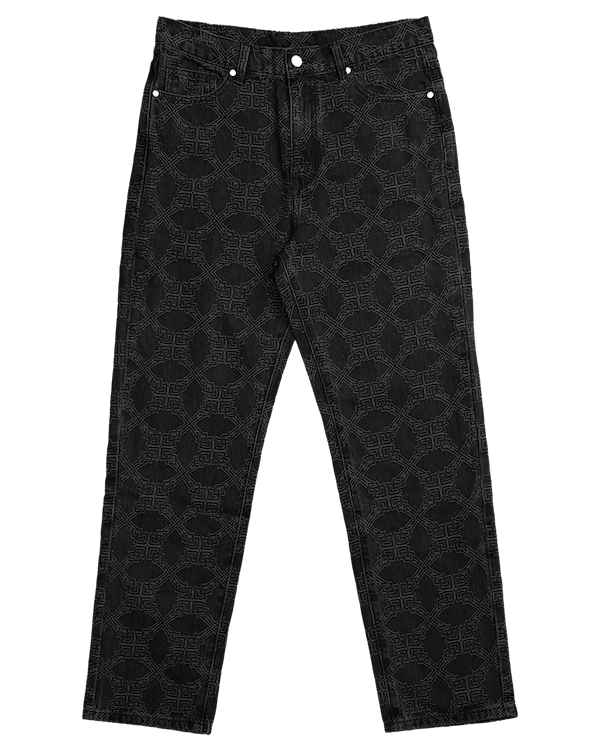 Ashluxe Monogram Denim Pant Black