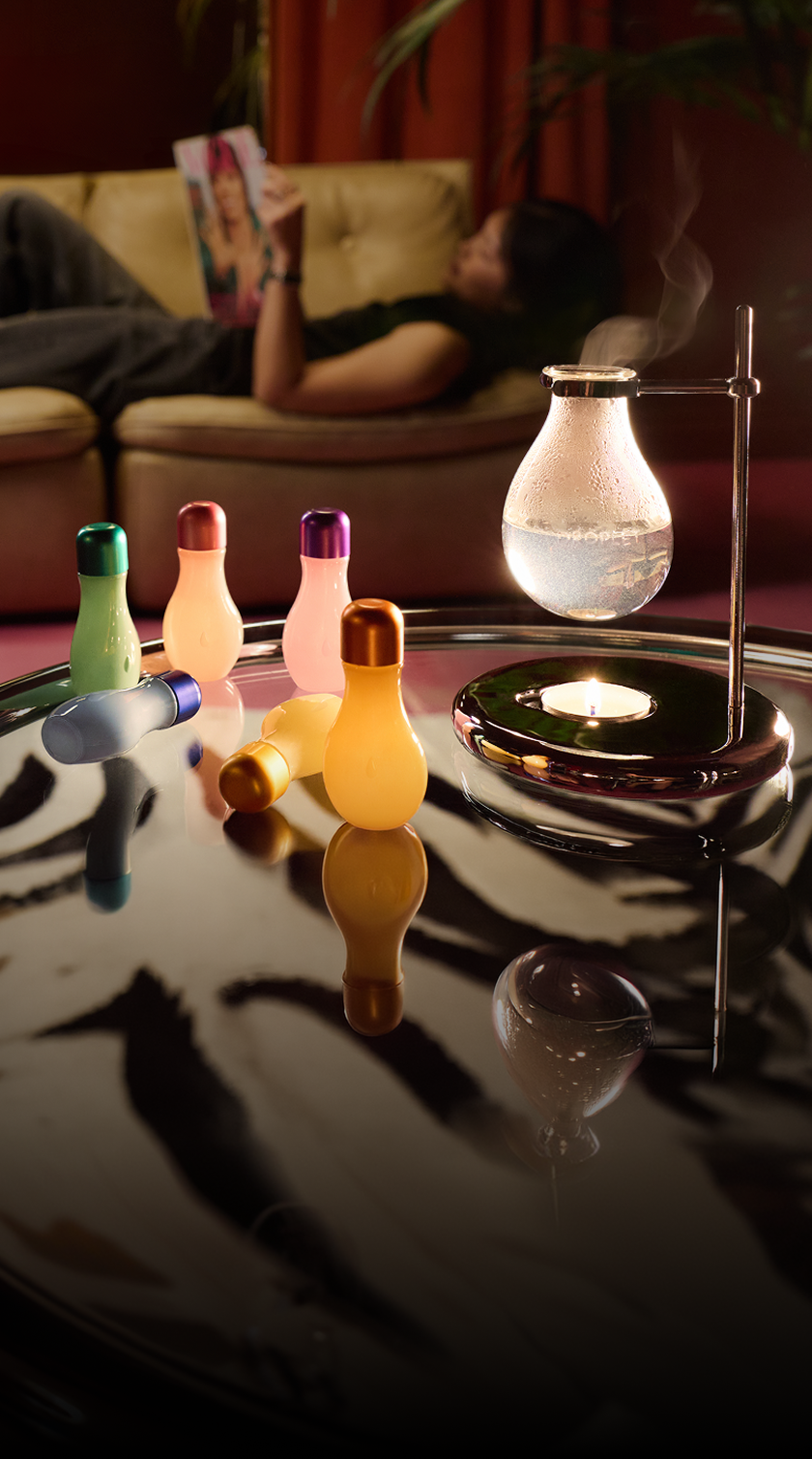 Lighting the tealight under the Droplet Scent Burner