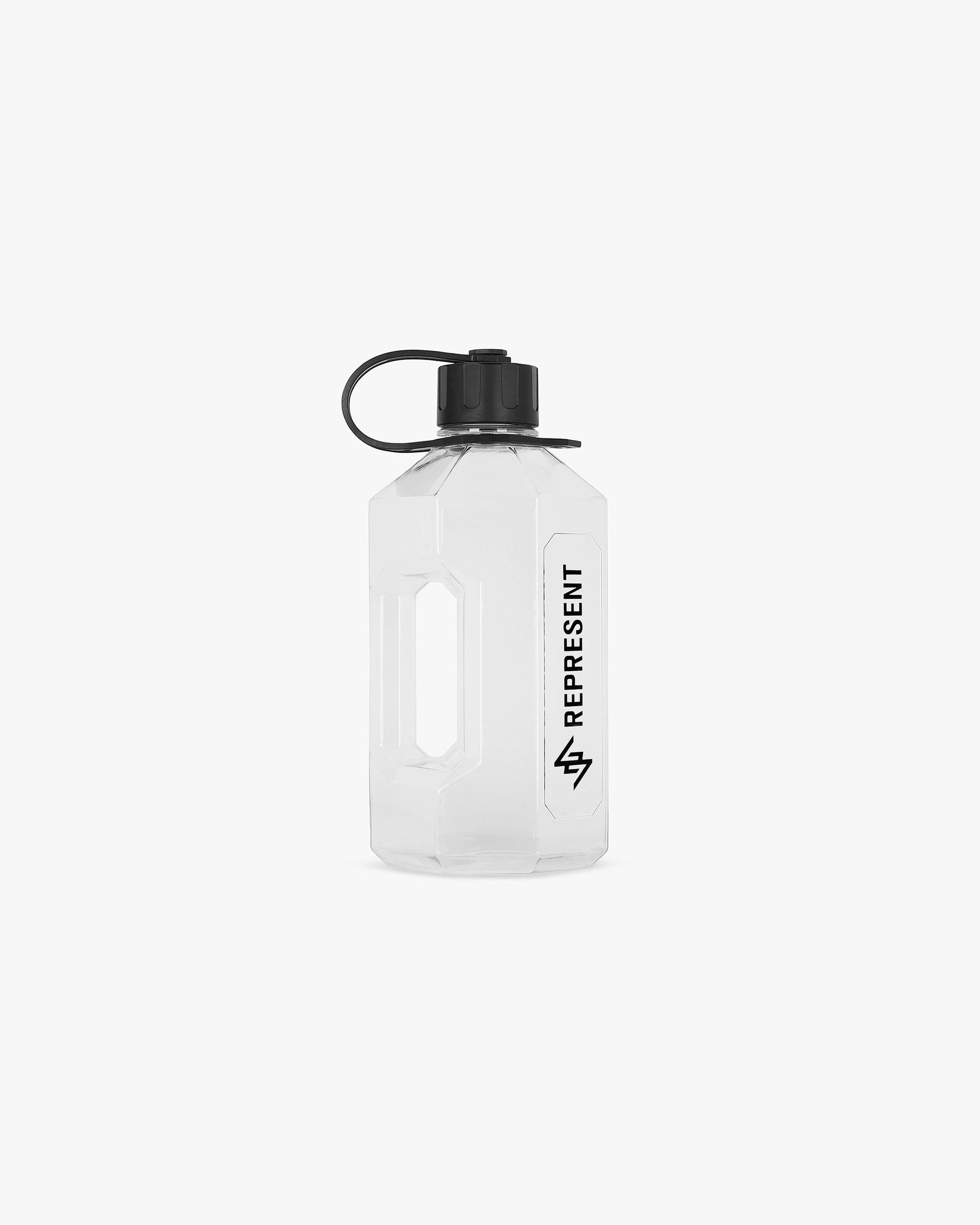 Front product image of a mens clear bottle on a plain white background | 247 Bottle XL in Clear | Large clear accessories bottle | 247 Accessories | Represent Clo