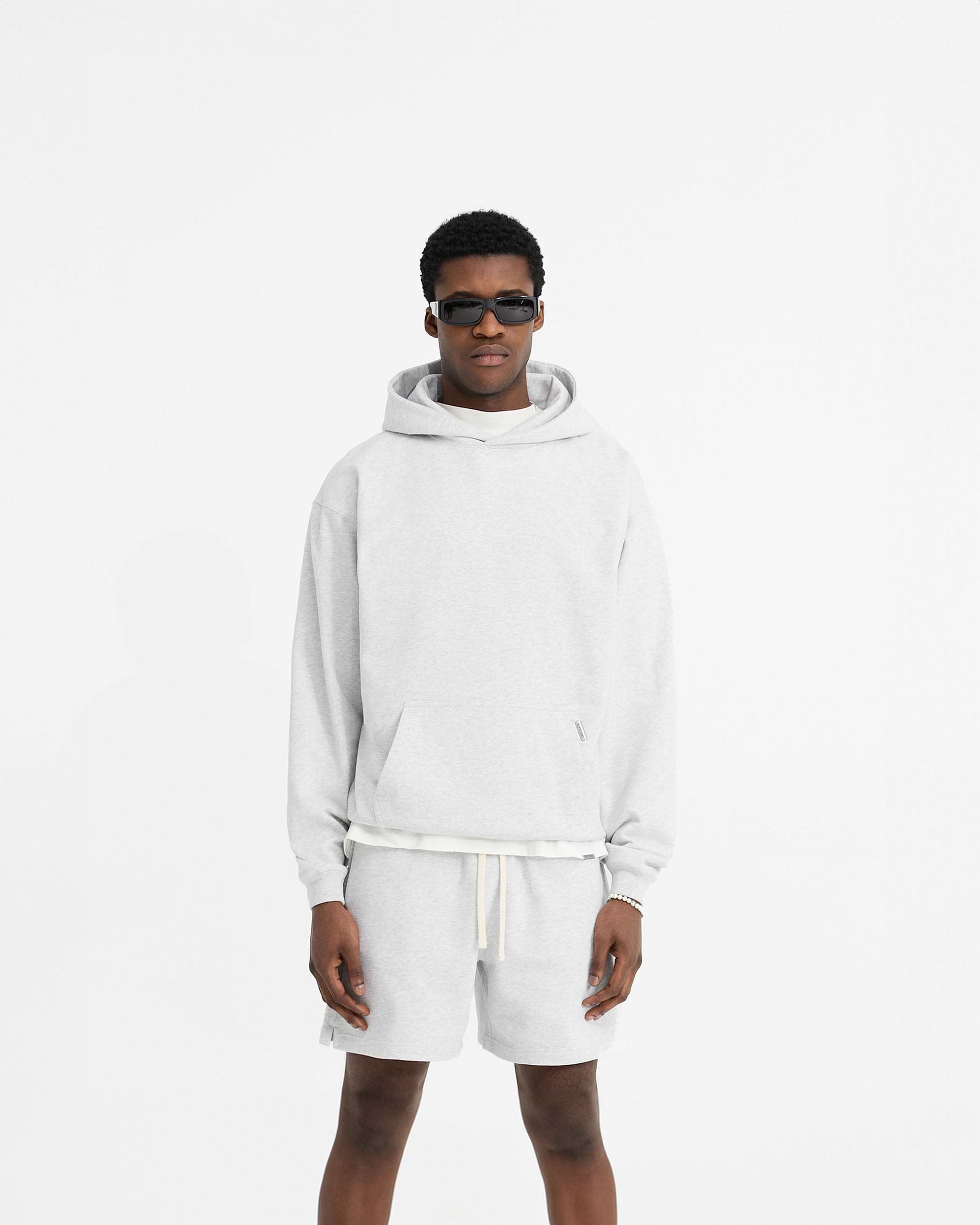 Initial Oversized Hoodie - Gris Jaspeado Hielo