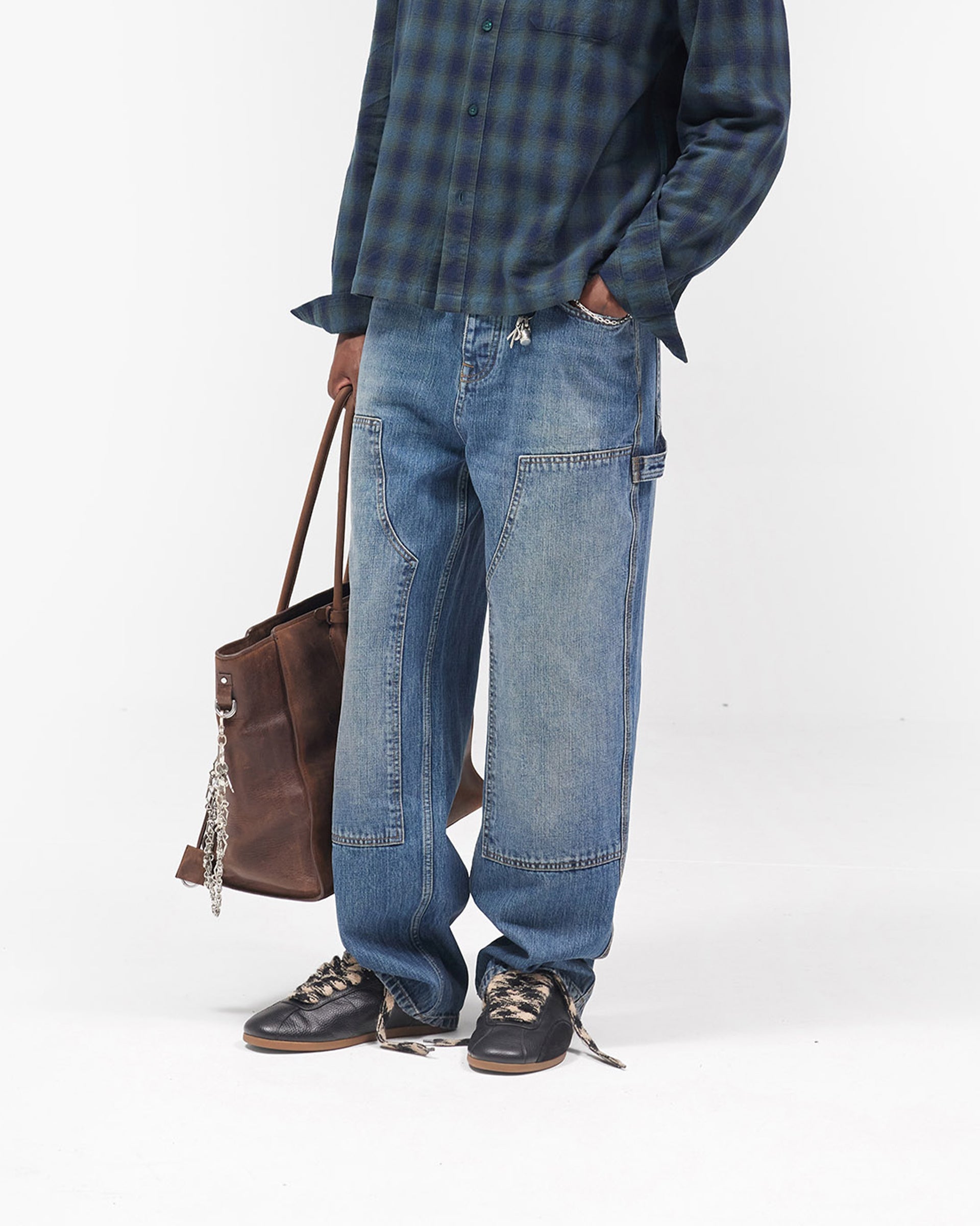 R2 Carpenter Panel Denim - Rinse Blue