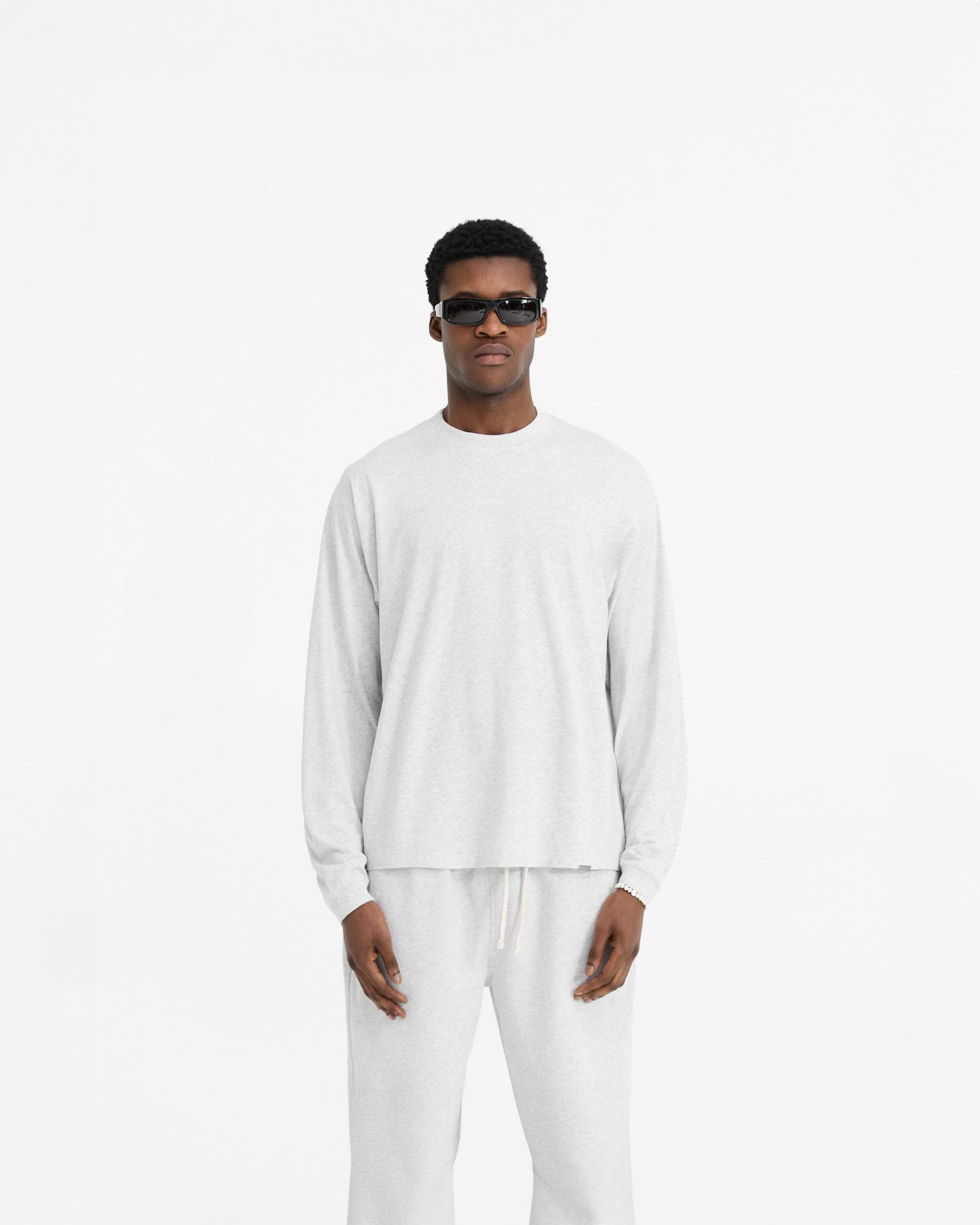 Initial Long Sleeve T-Shirt - Gris Jaspeado Hielo
