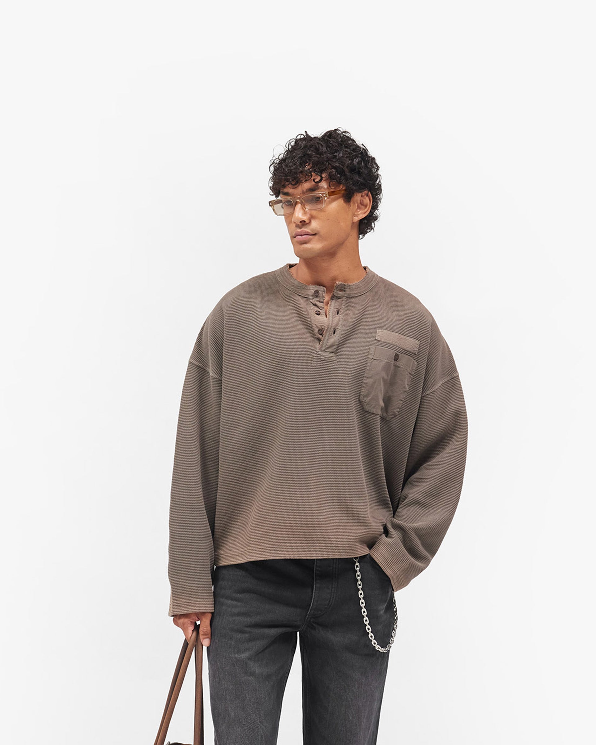Heavyweight Henley Sweater - Vintage Falcon