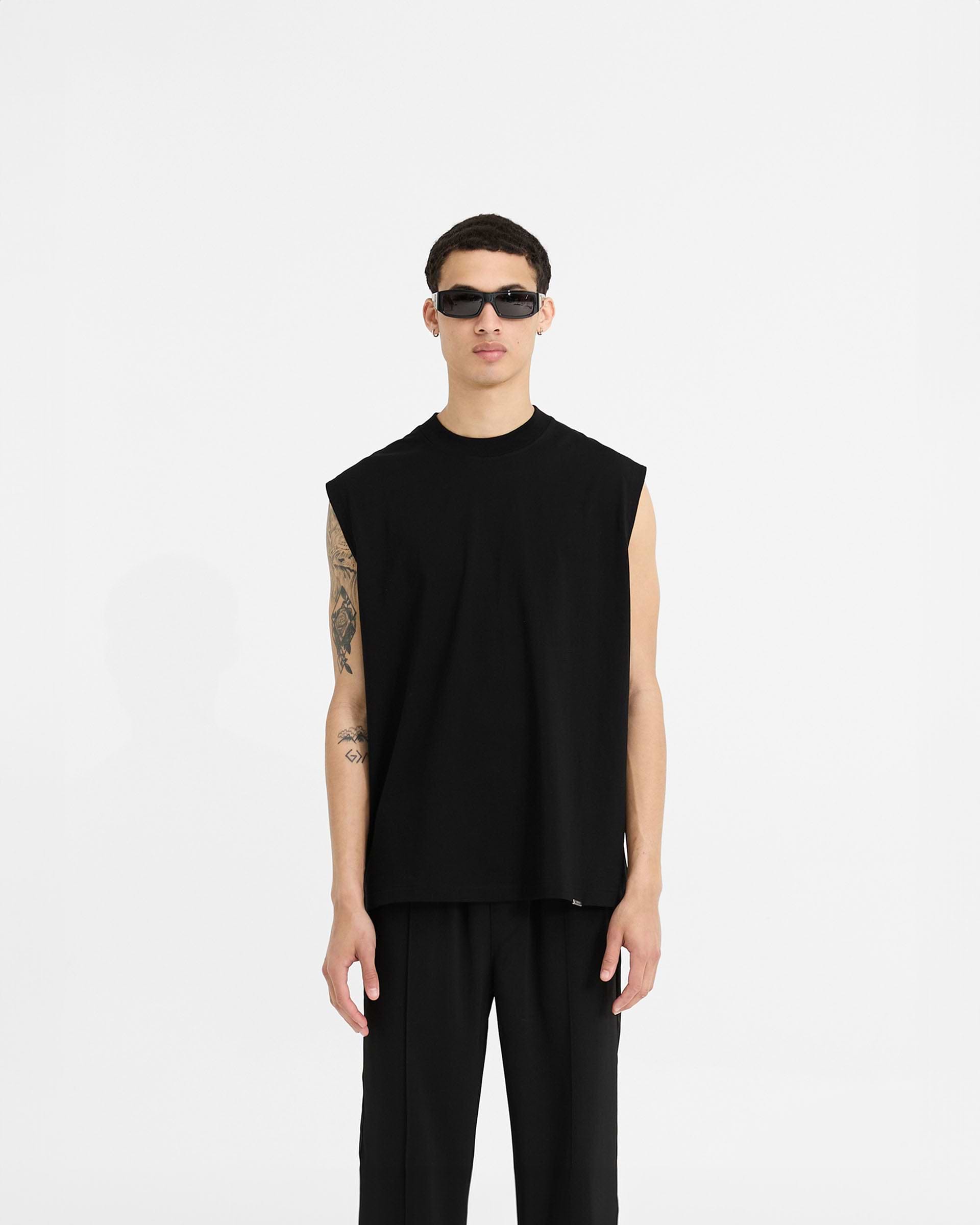 Initial Boxy Camiseta de Tirantes - Negro