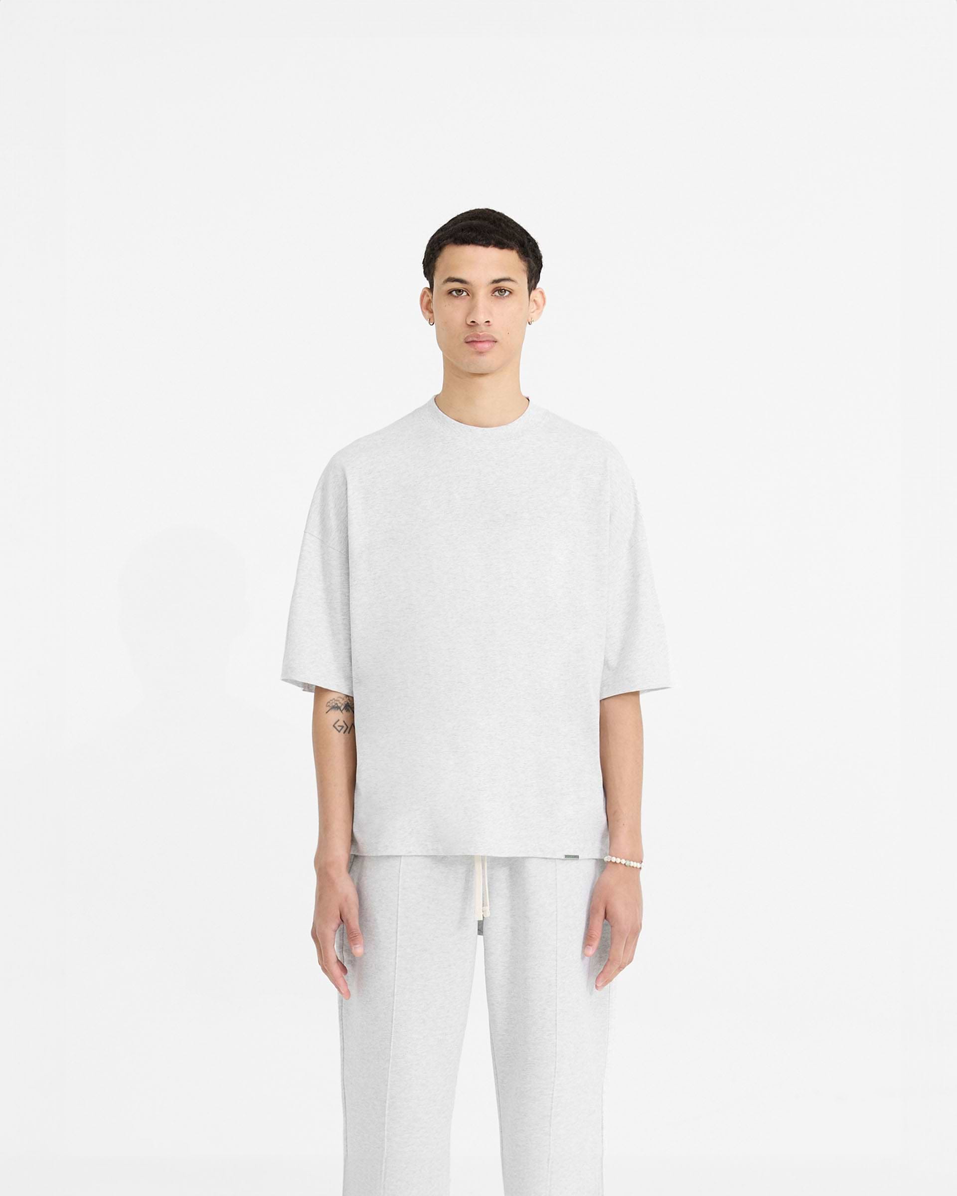 Initial Boxy T-Shirt - Gris Jaspeado Hielo