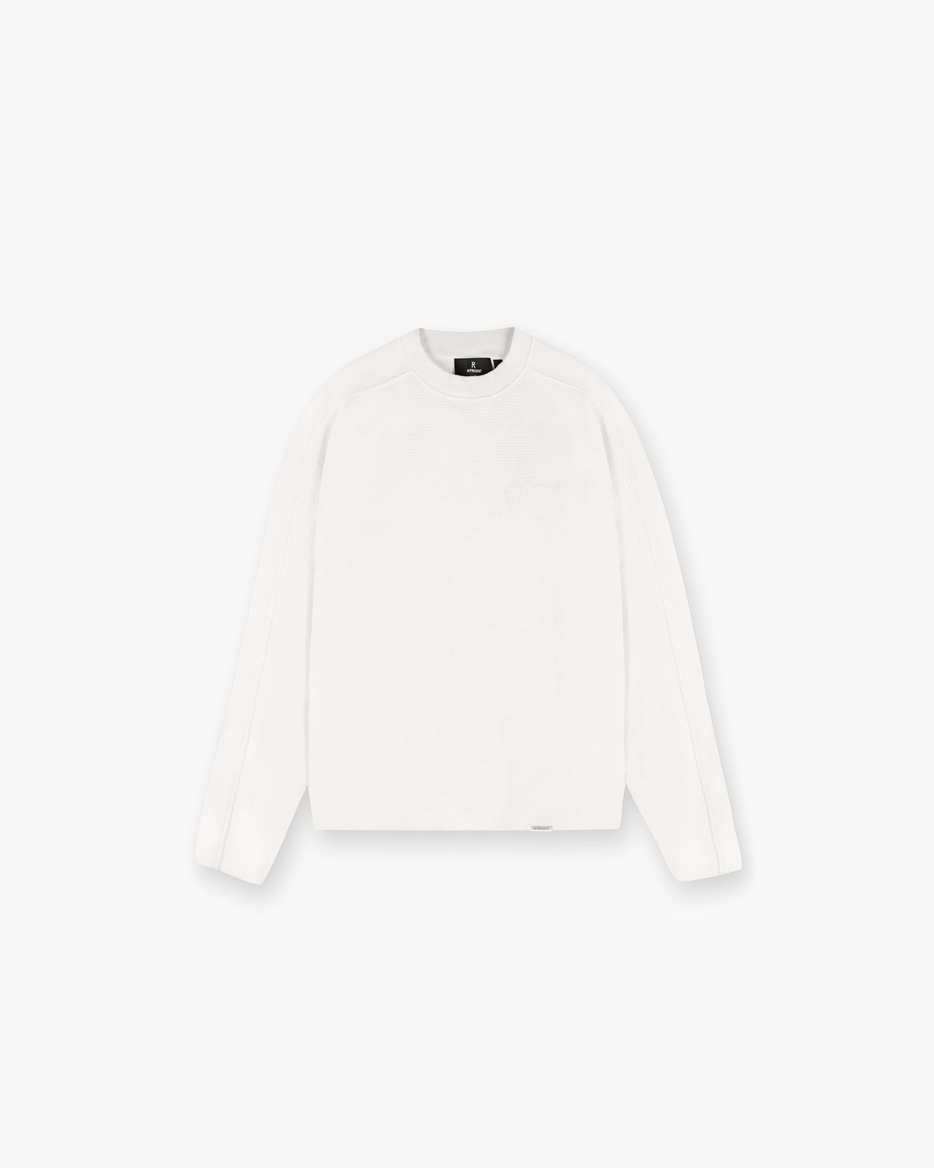 Waffle Long Sleeve T-Shirt - Naturweiß