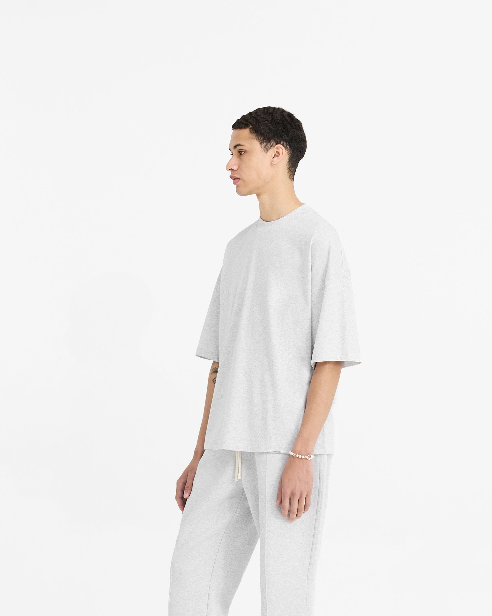 Initial Boxy T-Shirt - Gris Jaspeado Hielo