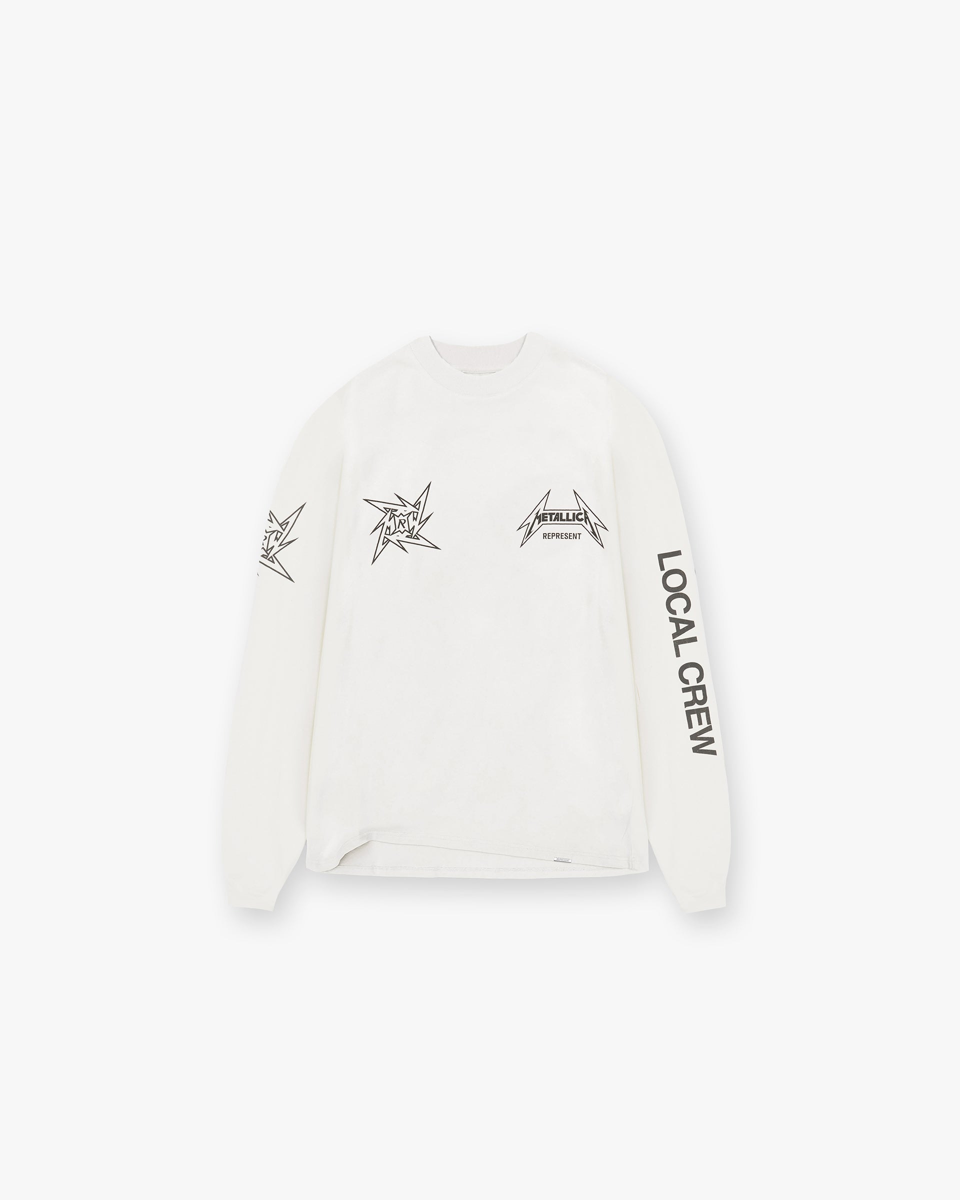 Represent X Metallica Local Crew Camiseta de Manga Larga - Blanco Plano