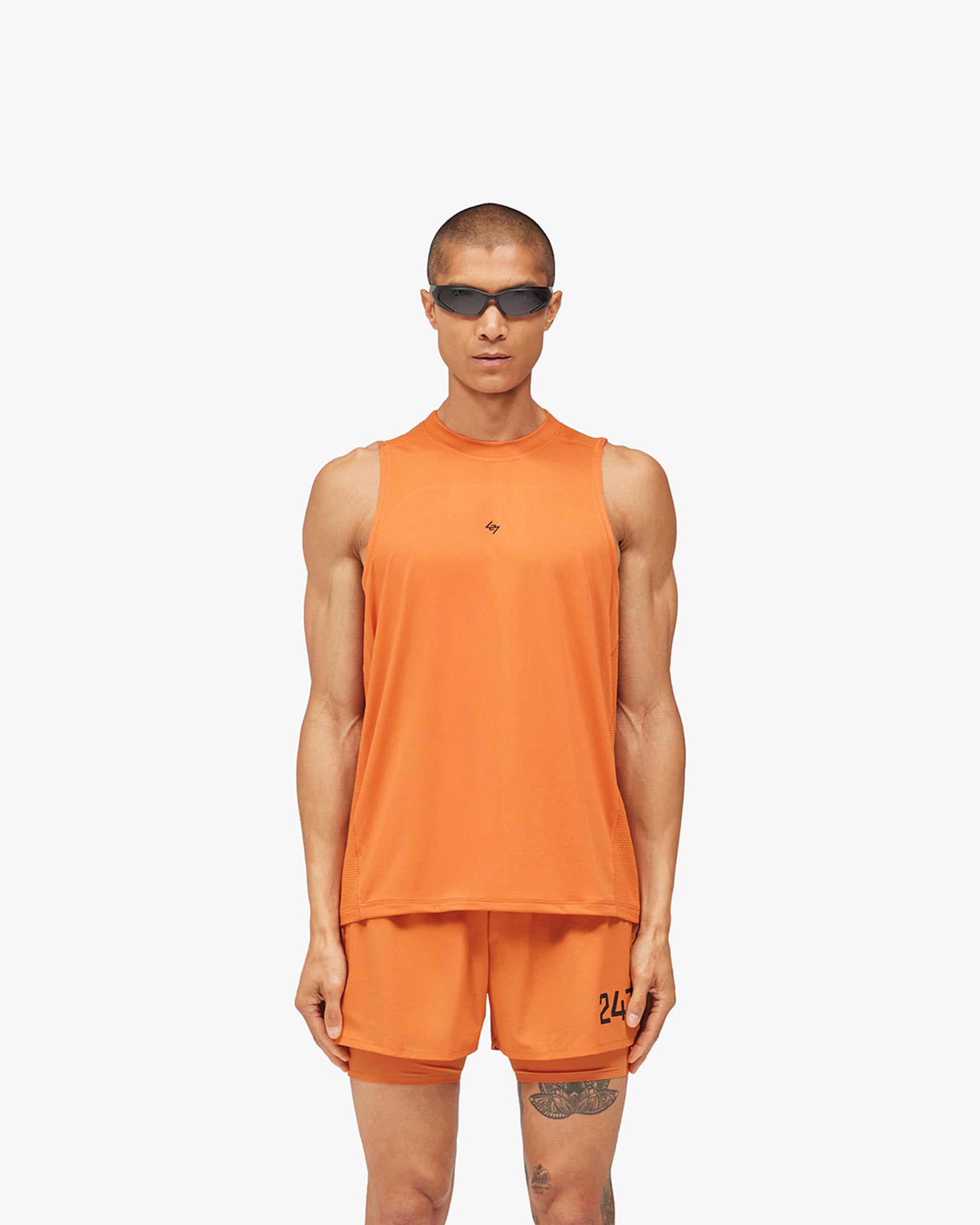 247 Numbers Vest - Ember - Cropped Model - Front