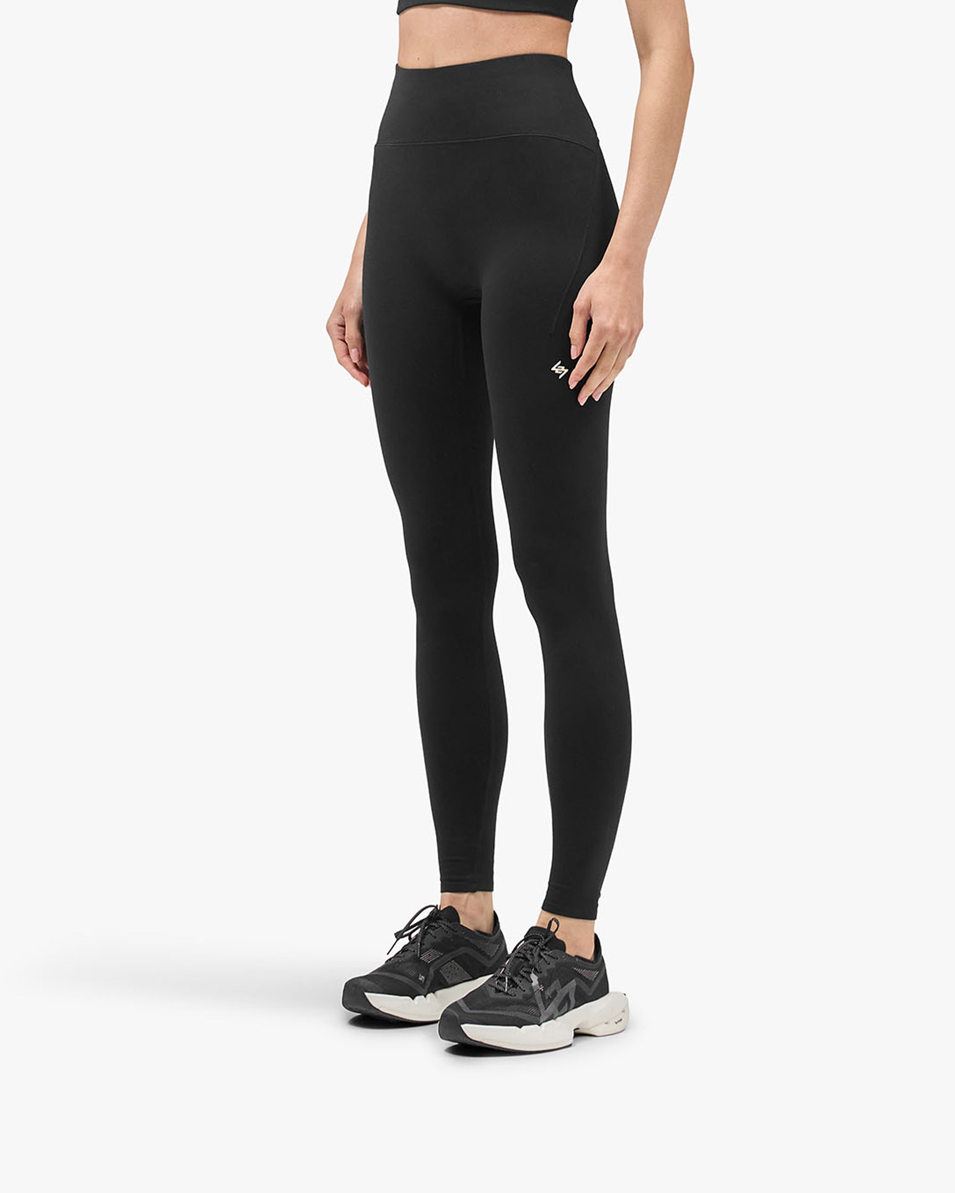247 On A Mission Legging - Jet Black - Cropped Model - Front