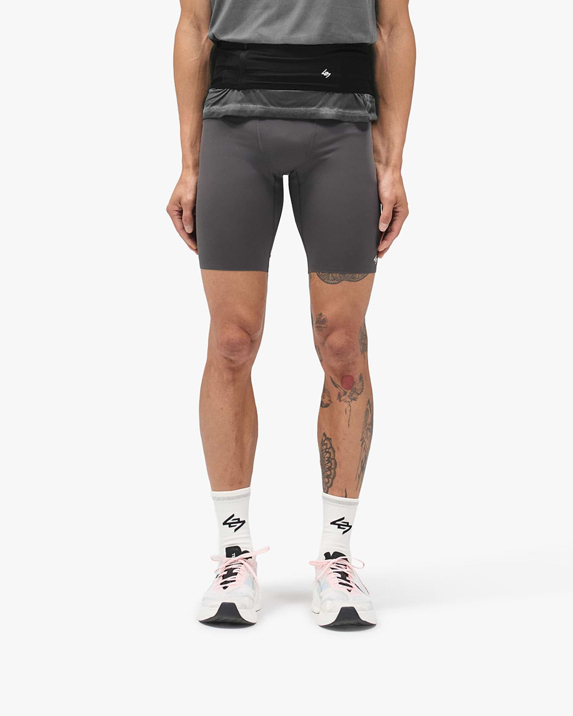 247 Race Half Tight - Washed Grey - Cropped Model - Front